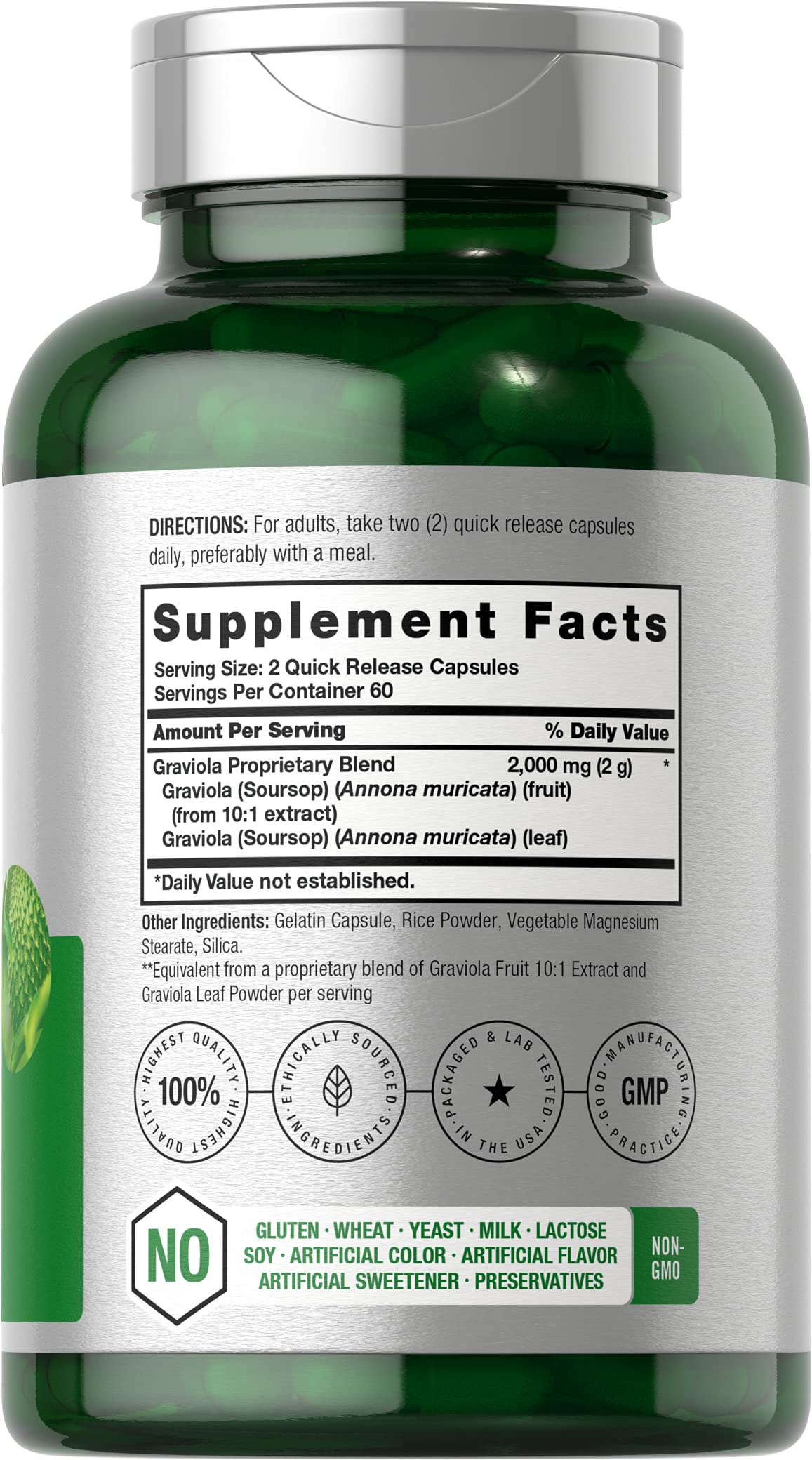Graviola Extract 2000 mg 120 Capsules With Graviola Proprietary Blend Ingredient Horbäach uk supplements