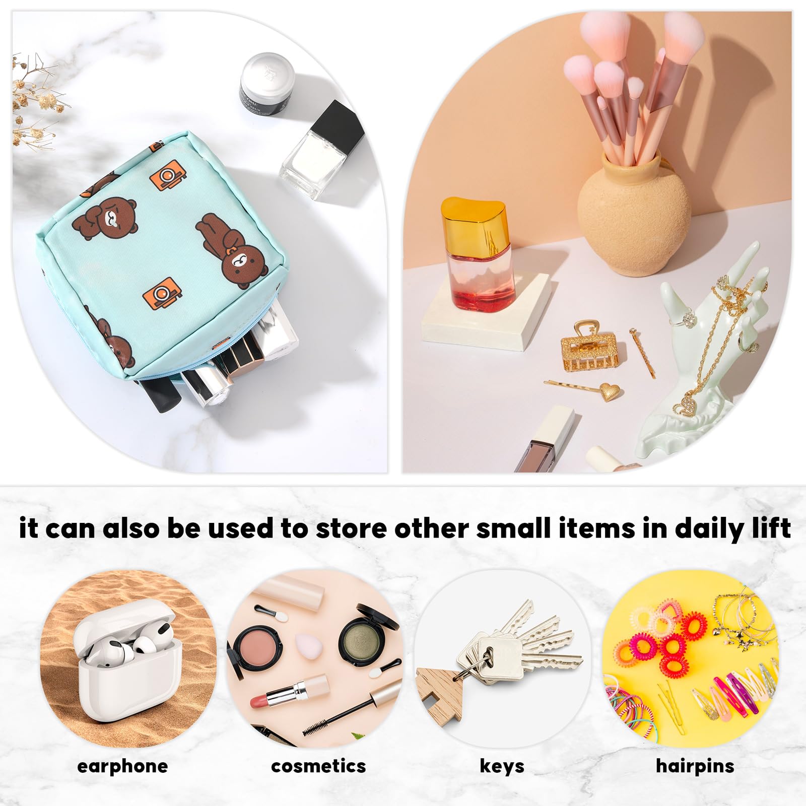 4Pcs Period Bag, Sanitary Pad Storage Bag Samll Period Pouch for Purse Cute Menstrual Period Bag Aster uk supplements