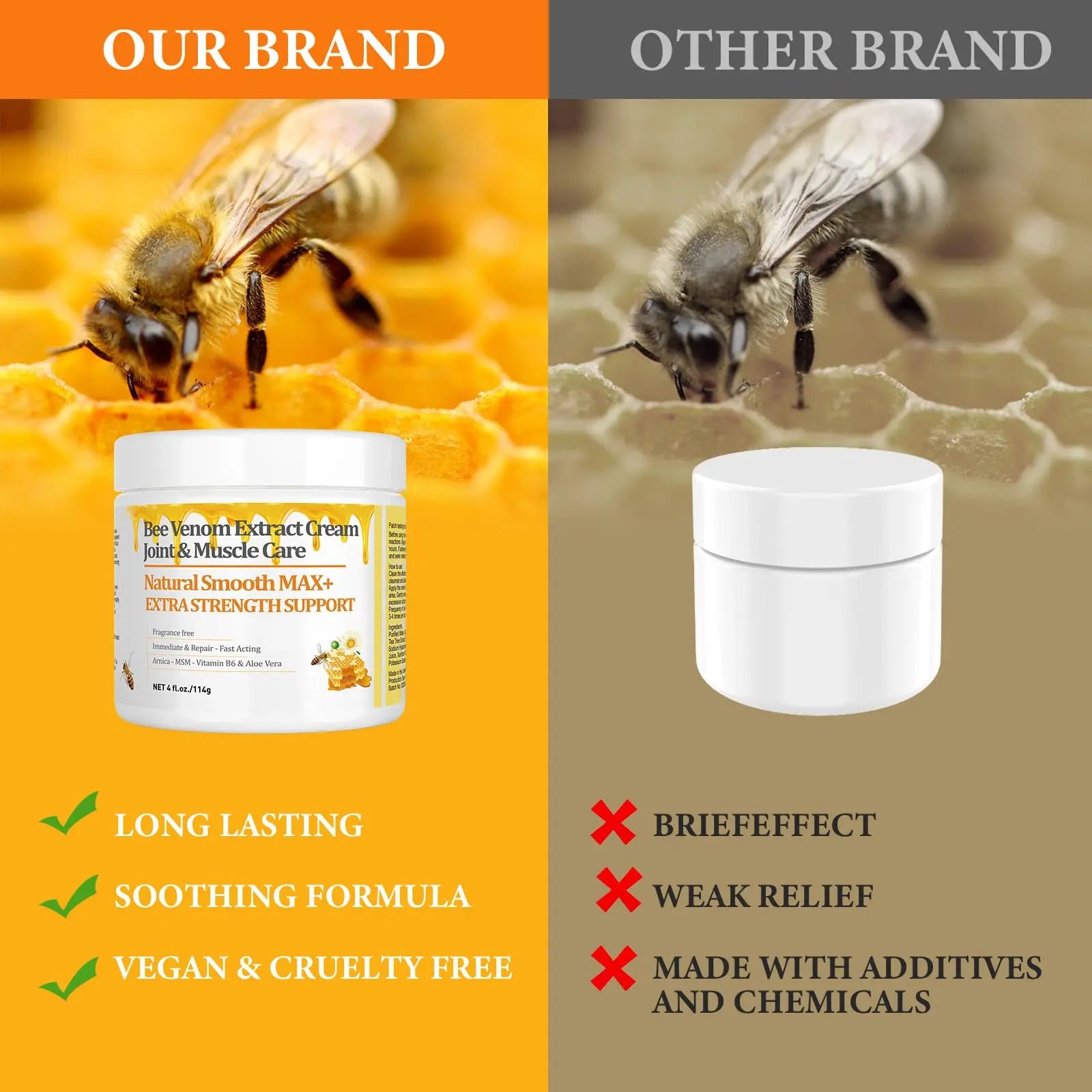 HIKCOSLLY New Zealand Bee Venom Cream, High Strength Recovery Muscle Joint Cream, Natural Organic, Soothe Back, Neck, Hands, Feet, Shoulder, Leg, Knee, Ankle Pain HIKCOSLLY uk supplements