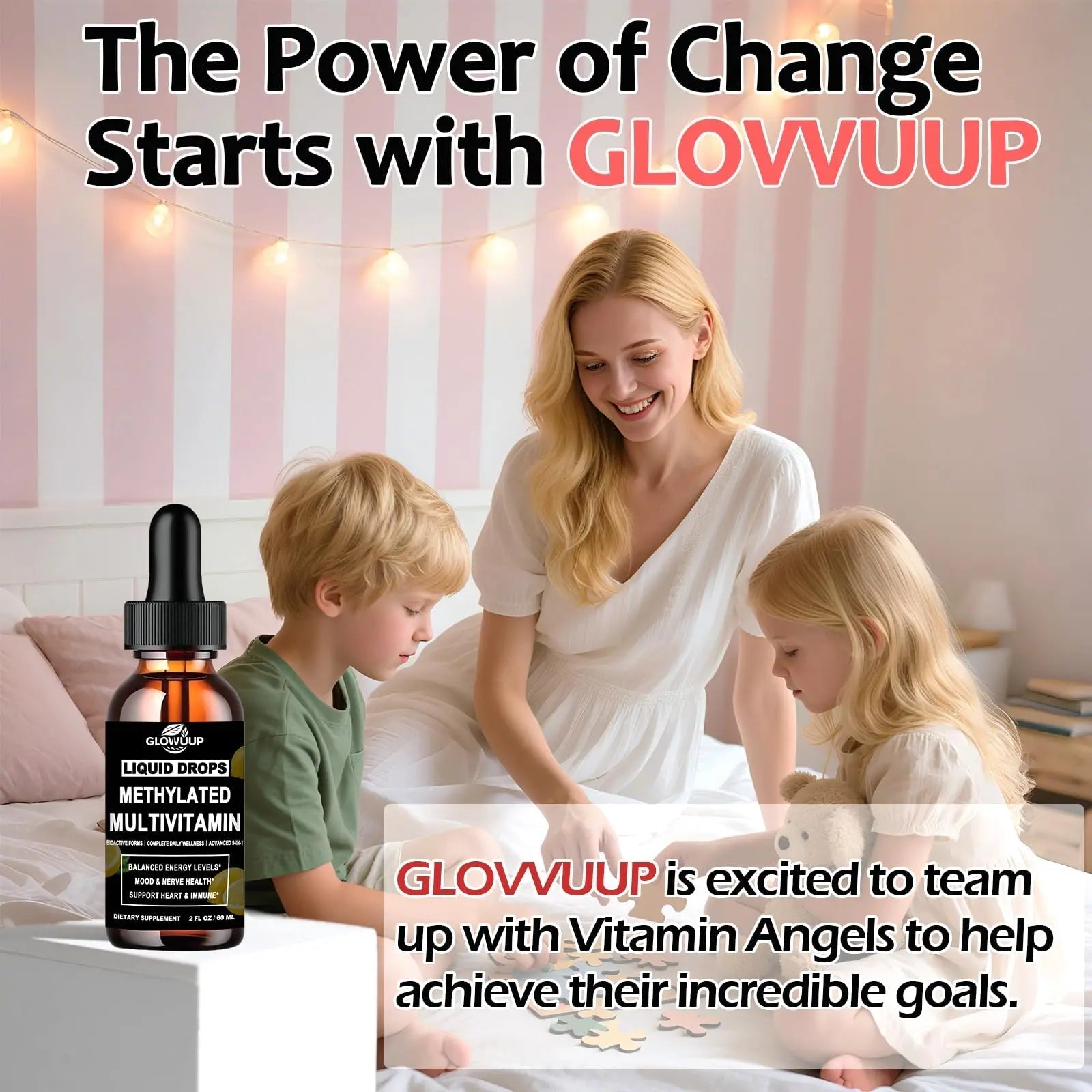 Multivitamin for Women & Men, Methylated Multivitamins & Multiminerals liquid Drops with Methylfolate B12 B2 Vitamin C E D3 K2 GLOVVUUP uk supplements