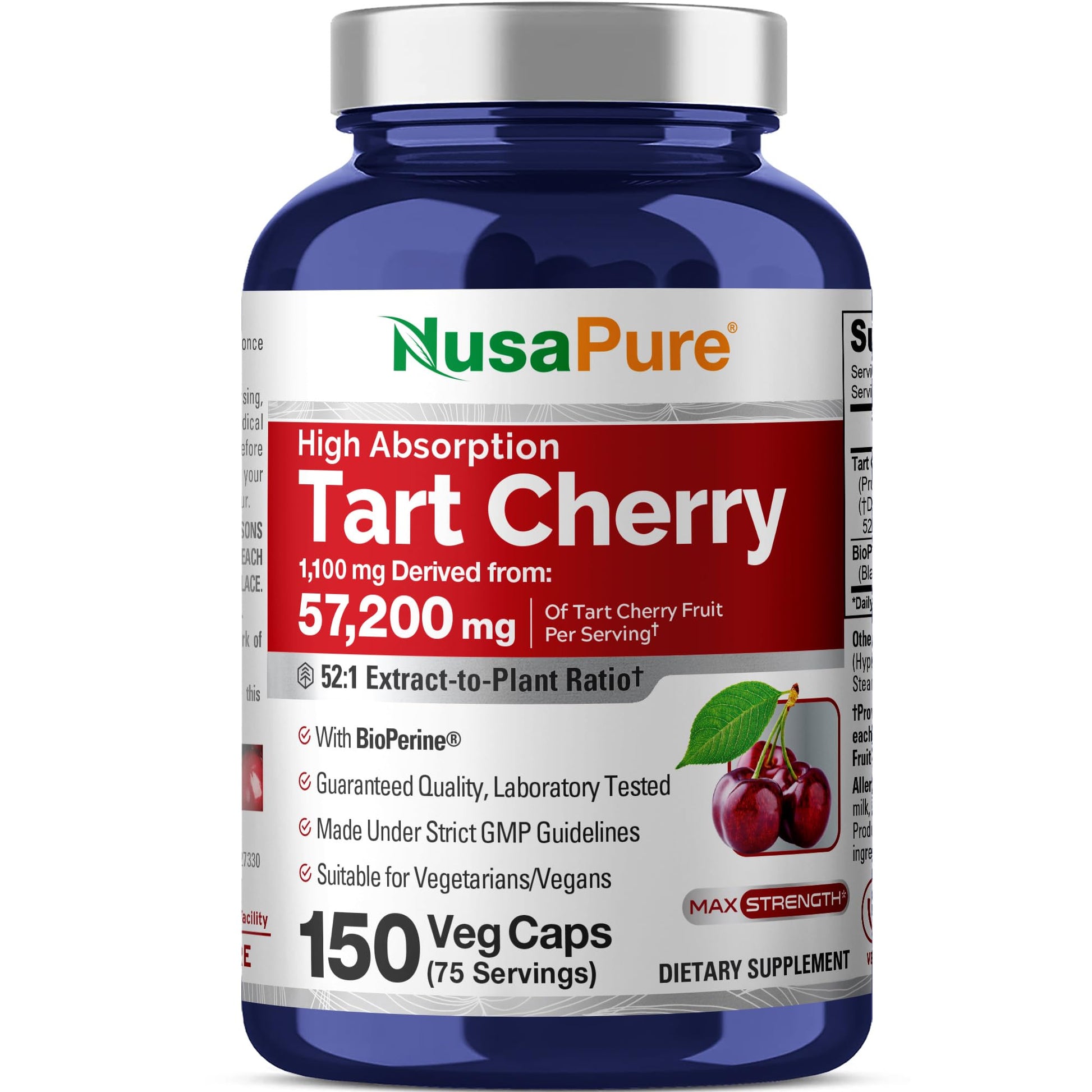 NusaPure Tart Cherry 57,200mg per Caps, 150 Count, Vegan, Non-GMO, Gluten Free NusaPure uk supplements