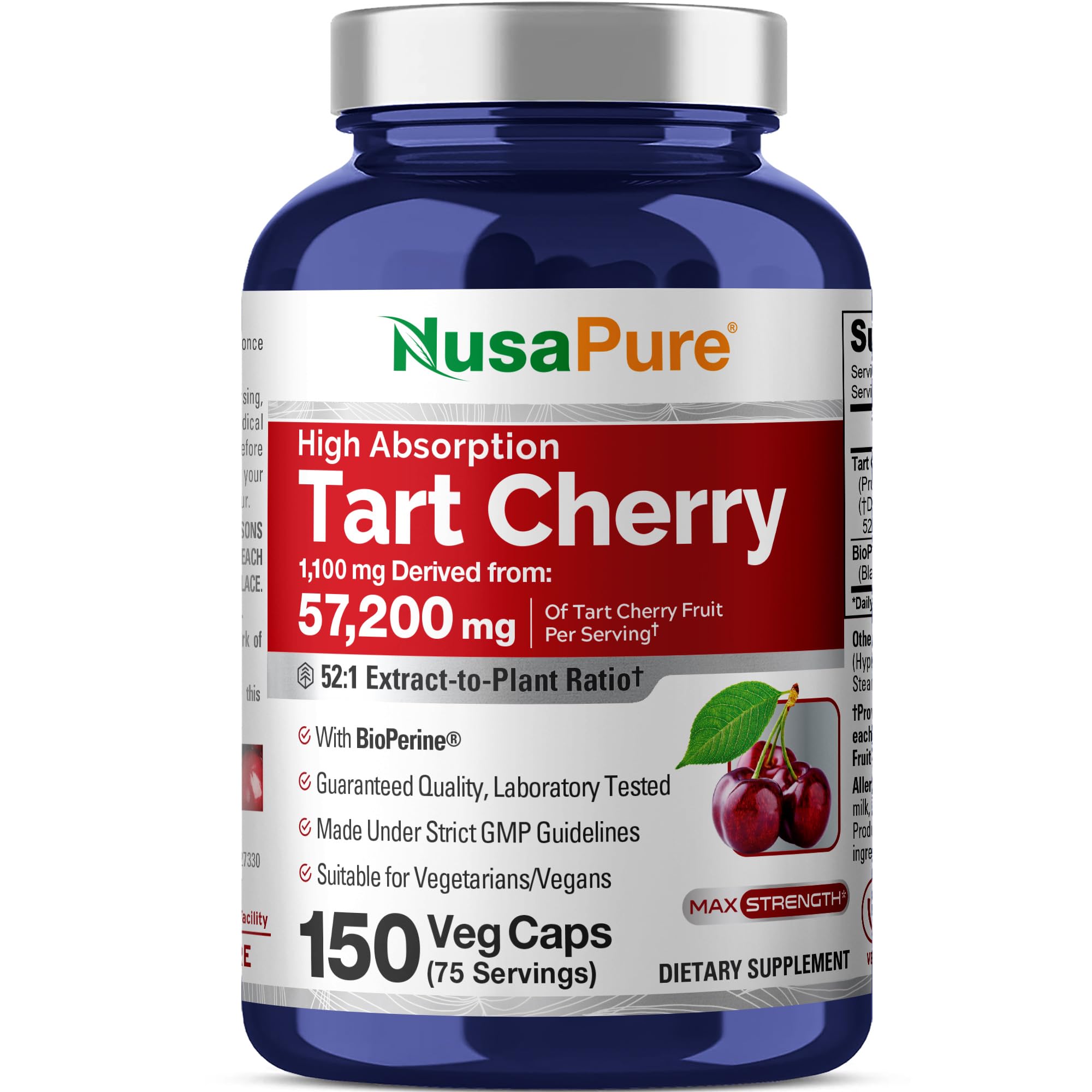 NusaPure Tart Cherry 57,200mg per Caps, 150 Count, Vegan, Non-GMO, Gluten Free NusaPure uk supplements