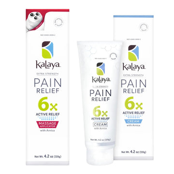 Kalaya 6X Pain Relief Arnica Cream with Massager and 6X Extra Strength Pain Relief Cream Kalaya Naturals uk supplements