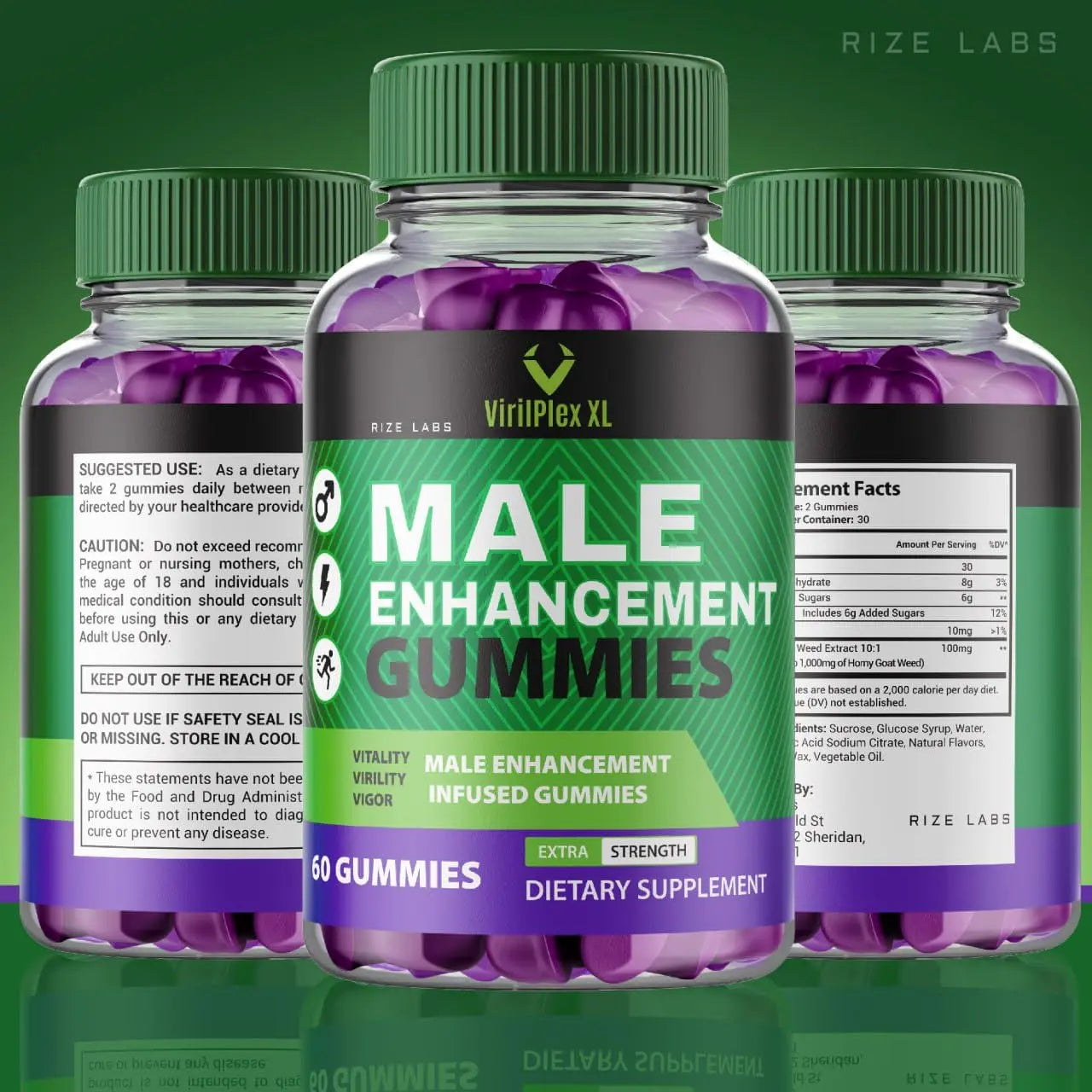 VirilPlex XL Male Performance Gummies, Premium Formula for Health and Wellbeing, VirilPlex XL for Men Gummys to Deliver Peak Performance Benefits, VirilPlexXL Gomitas (60 Gummies) rize labs uk supplements