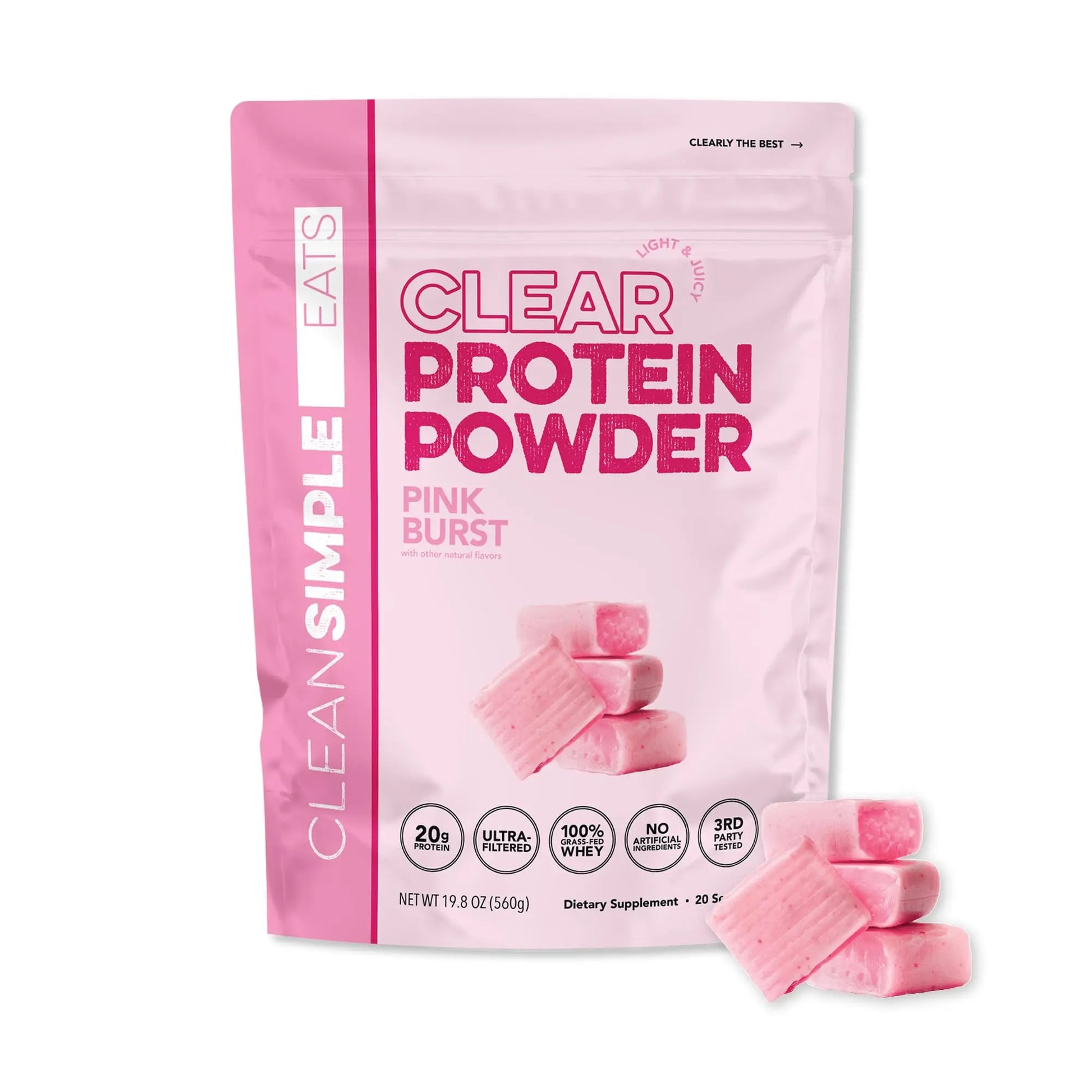 Clean Simple Eats Clear Protein Drinks, 20G Grass Fed Whey Protein Isolate, Ultra Filtered, Light & Refreshing Beverage, Low Lactose, No Artificial Ingredients, Clean Simple Eats uk supplements