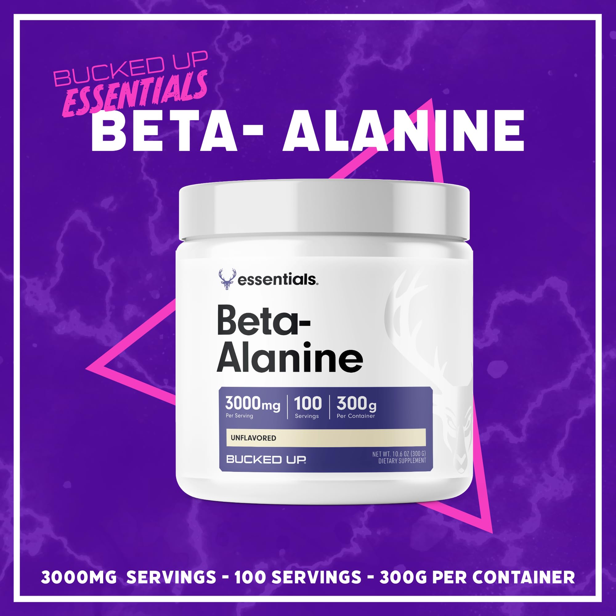 Bucked Up Beta Alanine 300mg Powder, Non-GMO, Gluten-Free, Unflavored (100 Servings) Bucked Up uk supplements