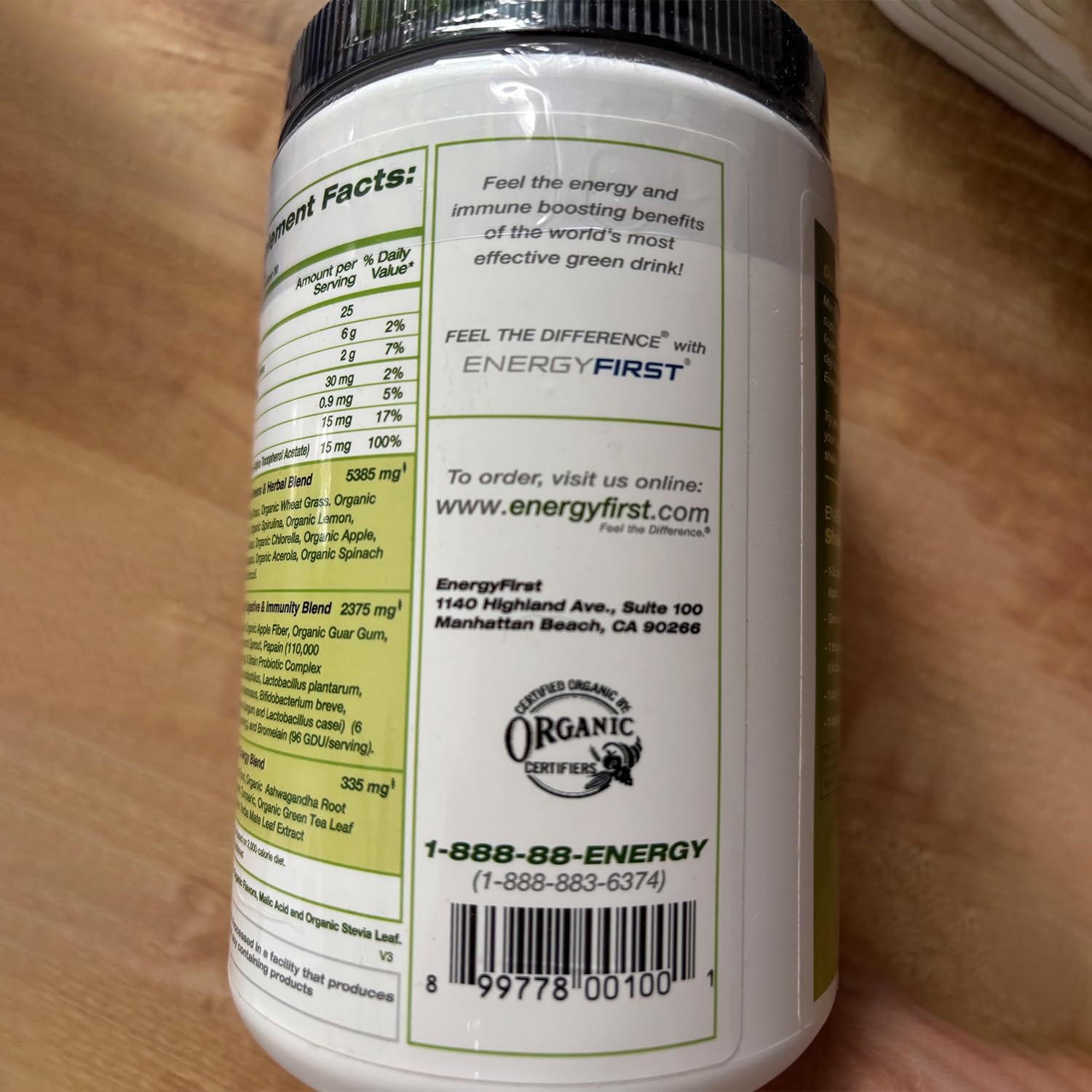 EnergyFirst Energize and Detoxify Greenergy Organic Superfood Powder - Vegan, Gluten-Free, Sugar-Free, Non-GMO - 30 Servings for Daily Energy & Immunity Boost! EnergyFirst uk supplements