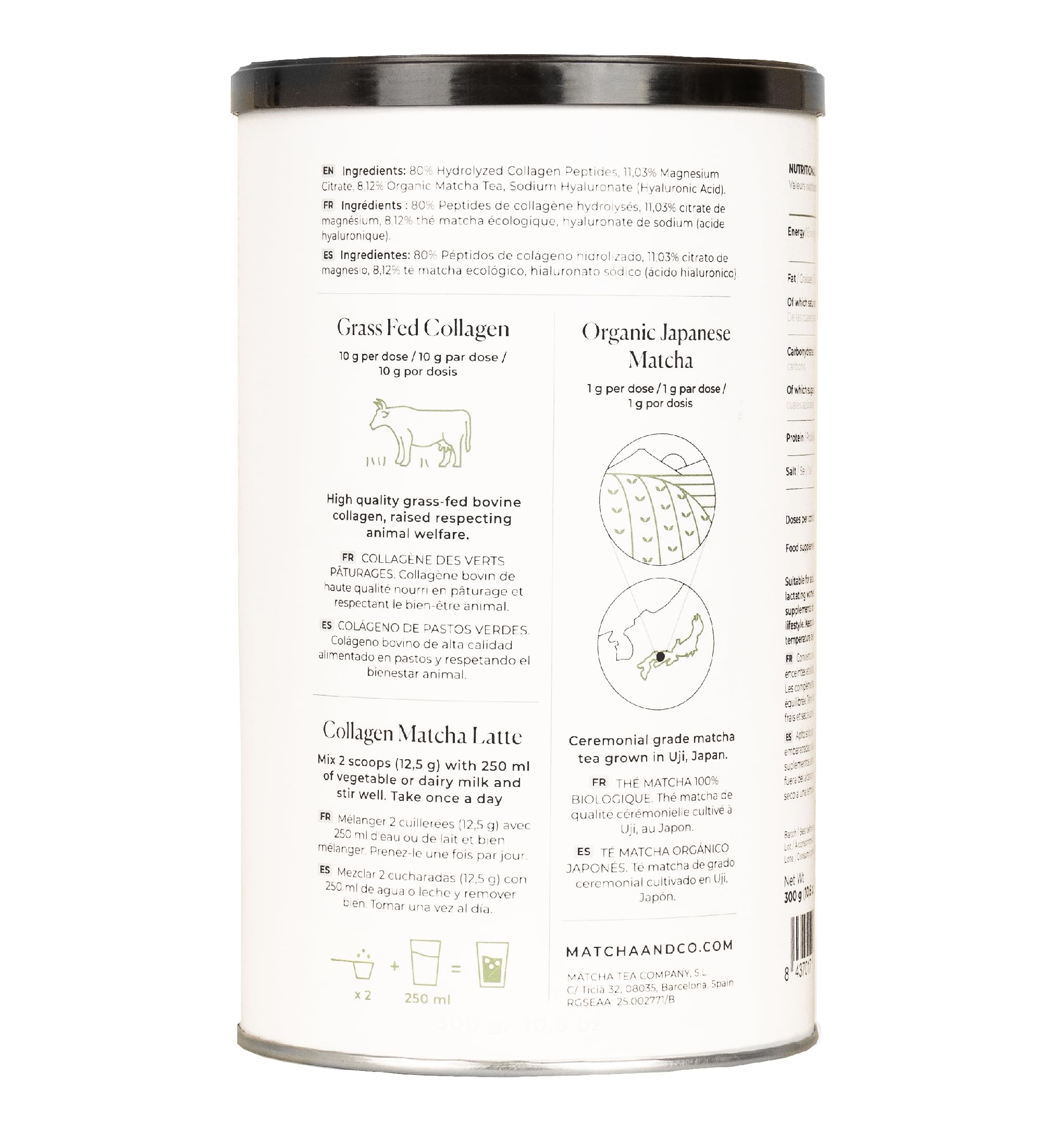 Collagen with Magnesium, Matcha Tea and Hyaluronic Acid. Joints, skin and nails Matcha & CO uk supplements