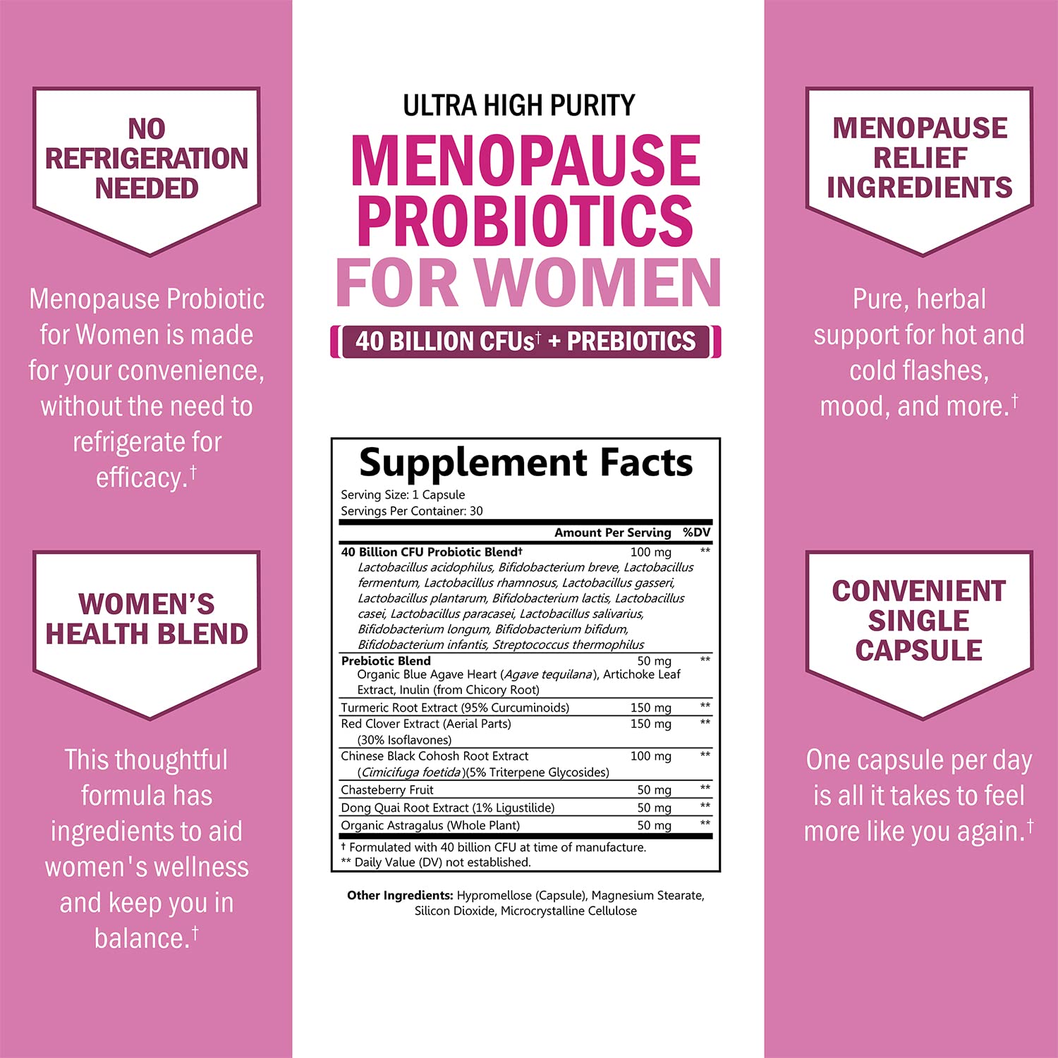 Menopause Support Probiotics for Women - Hot Flashes Night Sweats Mood Swings BioSchwartz uk supplements