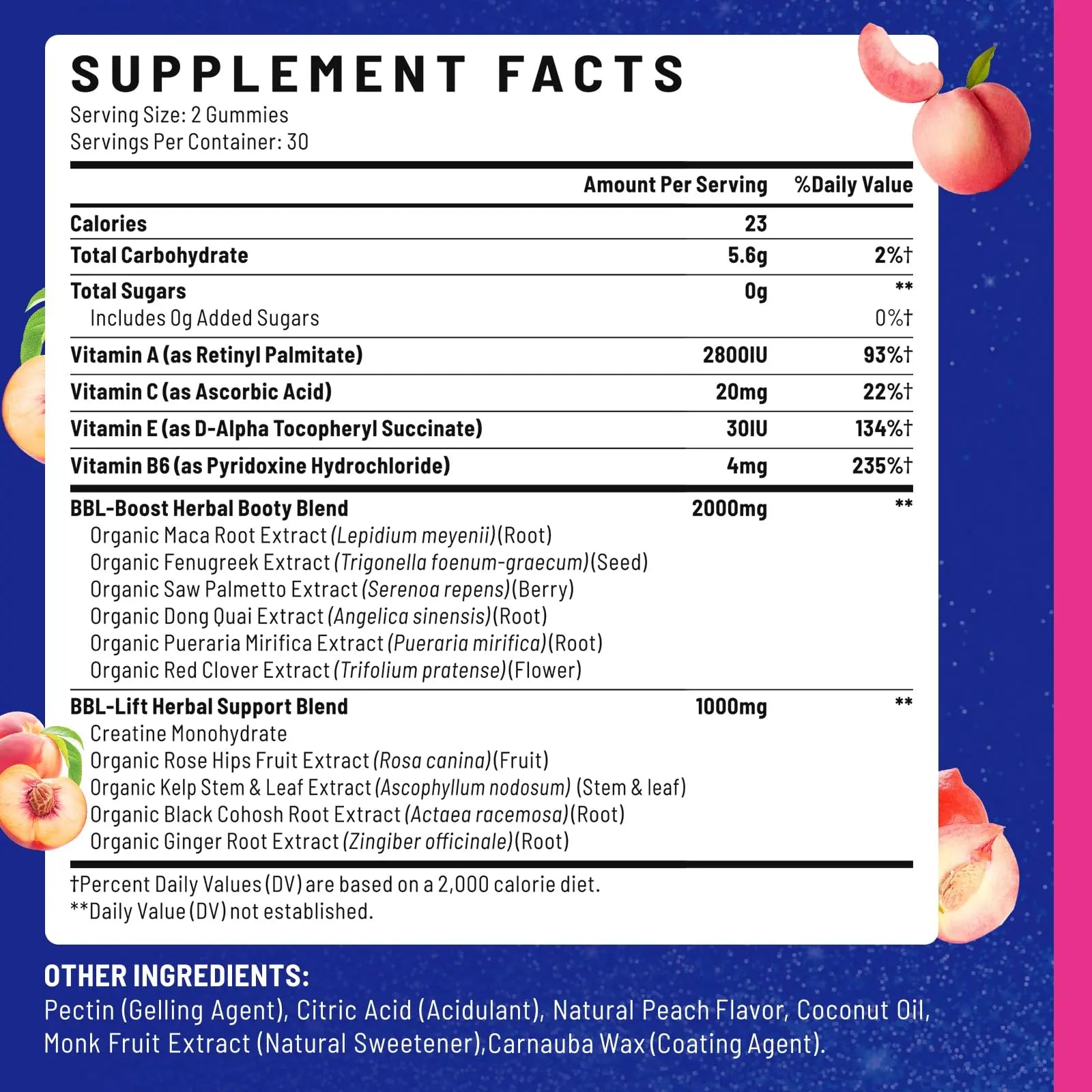 Jovariquethor Booty Gummies for Women - BBL Gummies with Multivitamins and Herbal Extracts - Peach Flavor - 60 Count Jovariquethor uk supplements