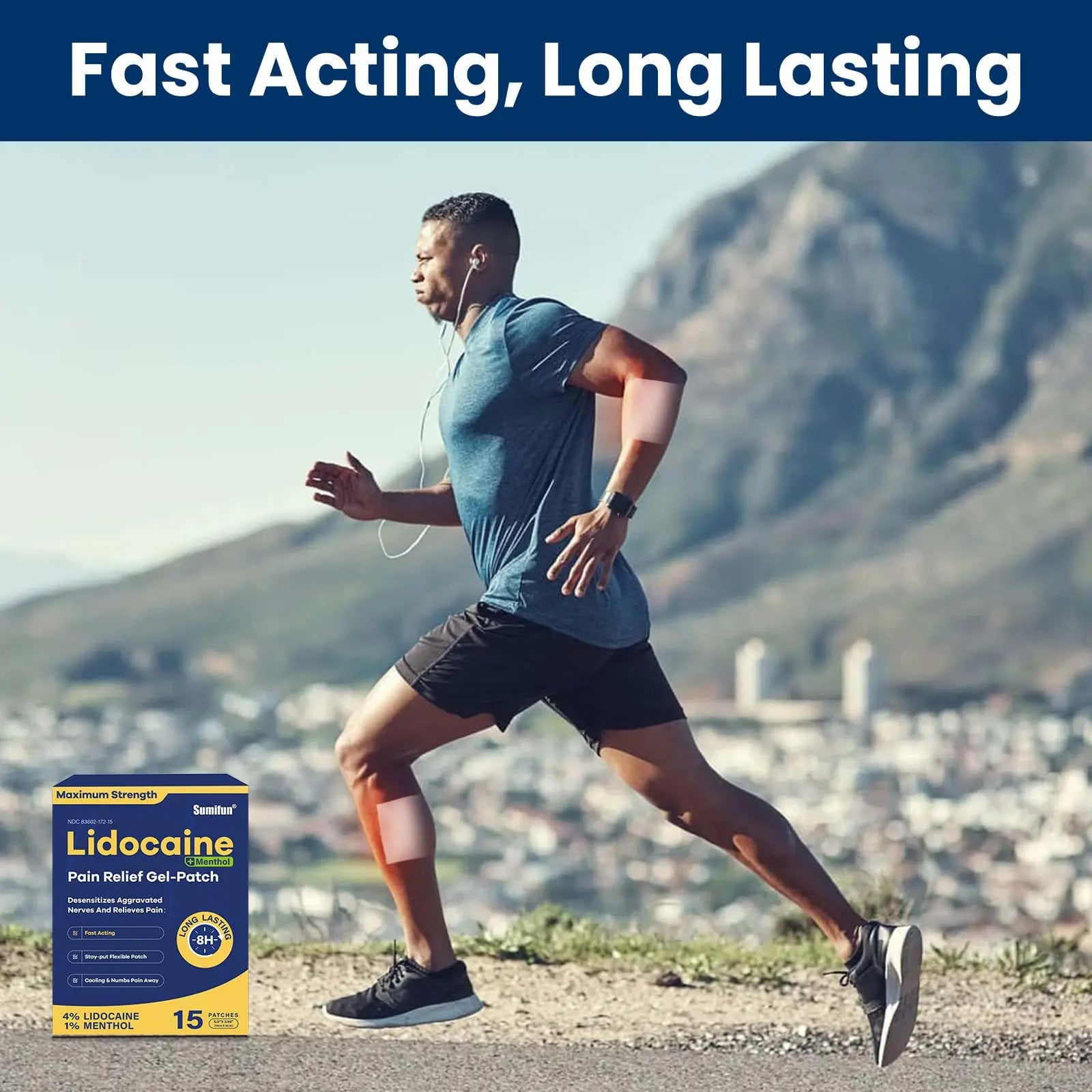 Sumifun 4% Lidocaine Patches Plus 1% Menthol - 30 Counts Maximum Strength OTC Pain Relief Patches for Back Ache Stiff Neck Joint Pain Muscle Soreness Topical Analgesic Sumifun uk supplements