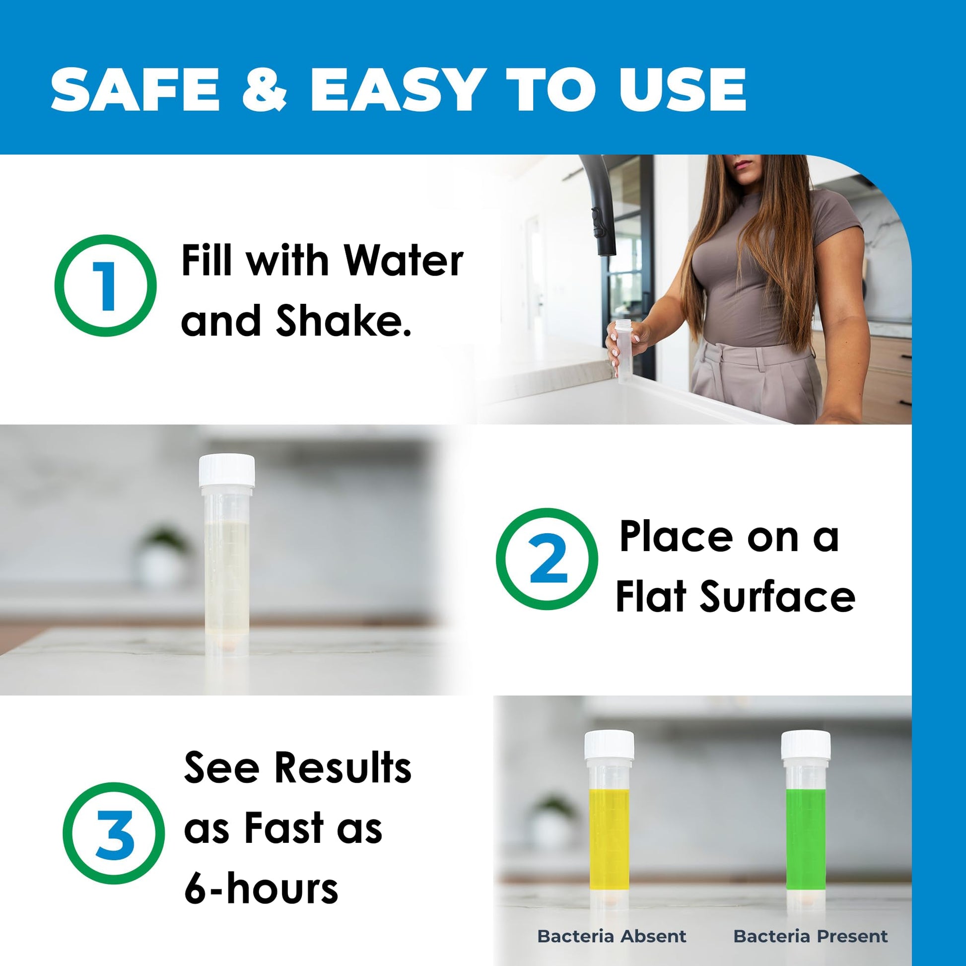 Safe Home® DIY Bacteria in Water Test Kit – Results as Fast as 6 Hours – Detects 50 Different Species of Coliform Bacteria – EPA Lab Certified – Made in the USA – (1 Pack) Safe Home uk supplements