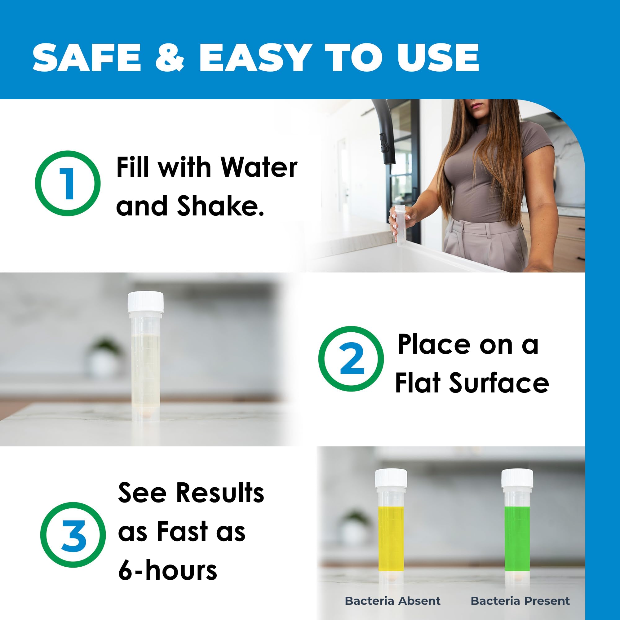 Safe Home® DIY Bacteria in Water Test Kit – Results as Fast as 6 Hours – Detects 50 Different Species of Coliform Bacteria – EPA Lab Certified – Made in the USA – (1 Pack) Safe Home uk supplements