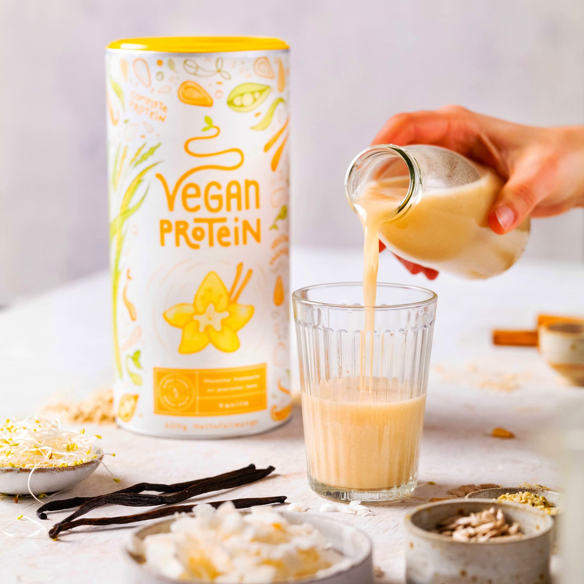 Vegan Protein Powder Vanilla - 1.2kg(80 servings) - 100% Plant Based Protein Powders Alpha Foods uk supplements