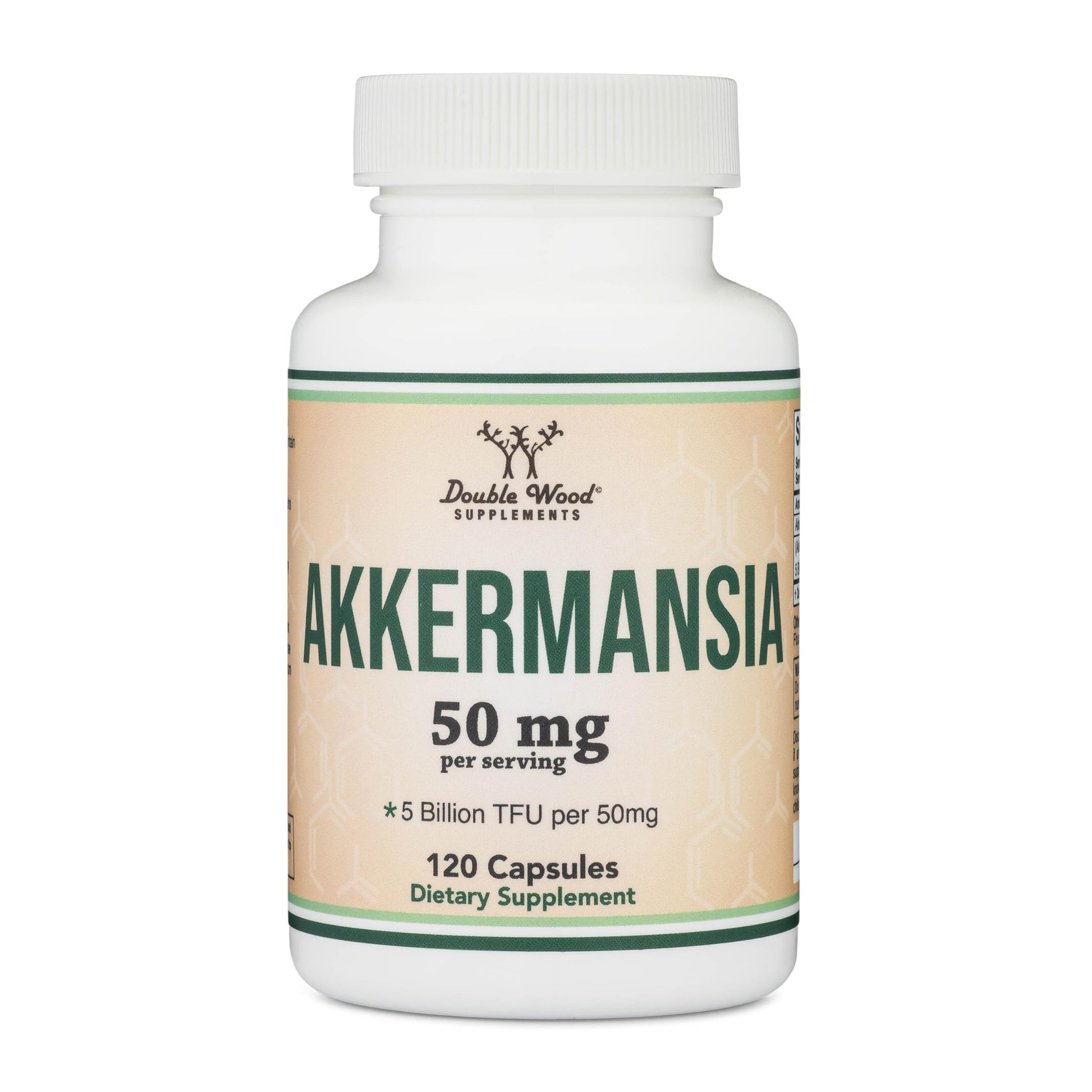 Akkermansia Probiotic and Postbiotic (Increases GLP-1 Production) 120 Capsules, 50mg per Serving (Third Party Tested to 5 Billion TFU per Serving, 50 Billion CFU per Gram) by Double Wood Double Wood Supplements uk supplements