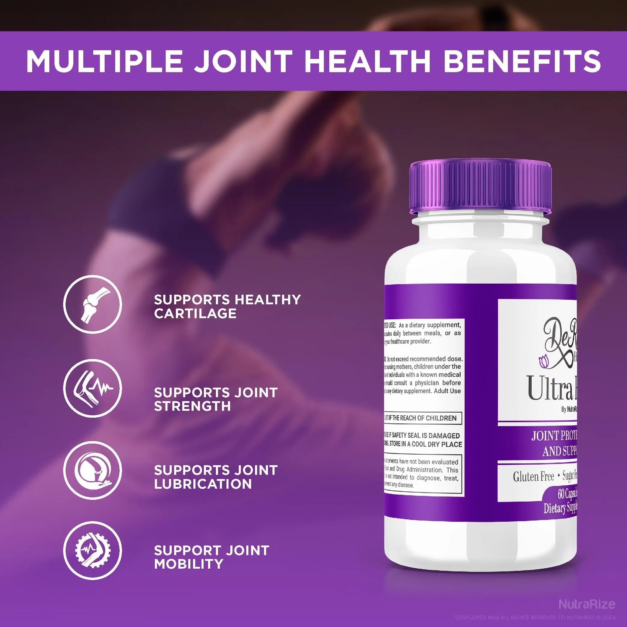 (2 Pack) Ultra Flex Capsules, Advanced Joint Support Supplement, Ultra Flex Natural Joint Health Formula, Max Strength Pills for Joint Wellness and Mobility, UltraFlex Vitamin Reviews (120 Capsules) NutraRize uk supplements