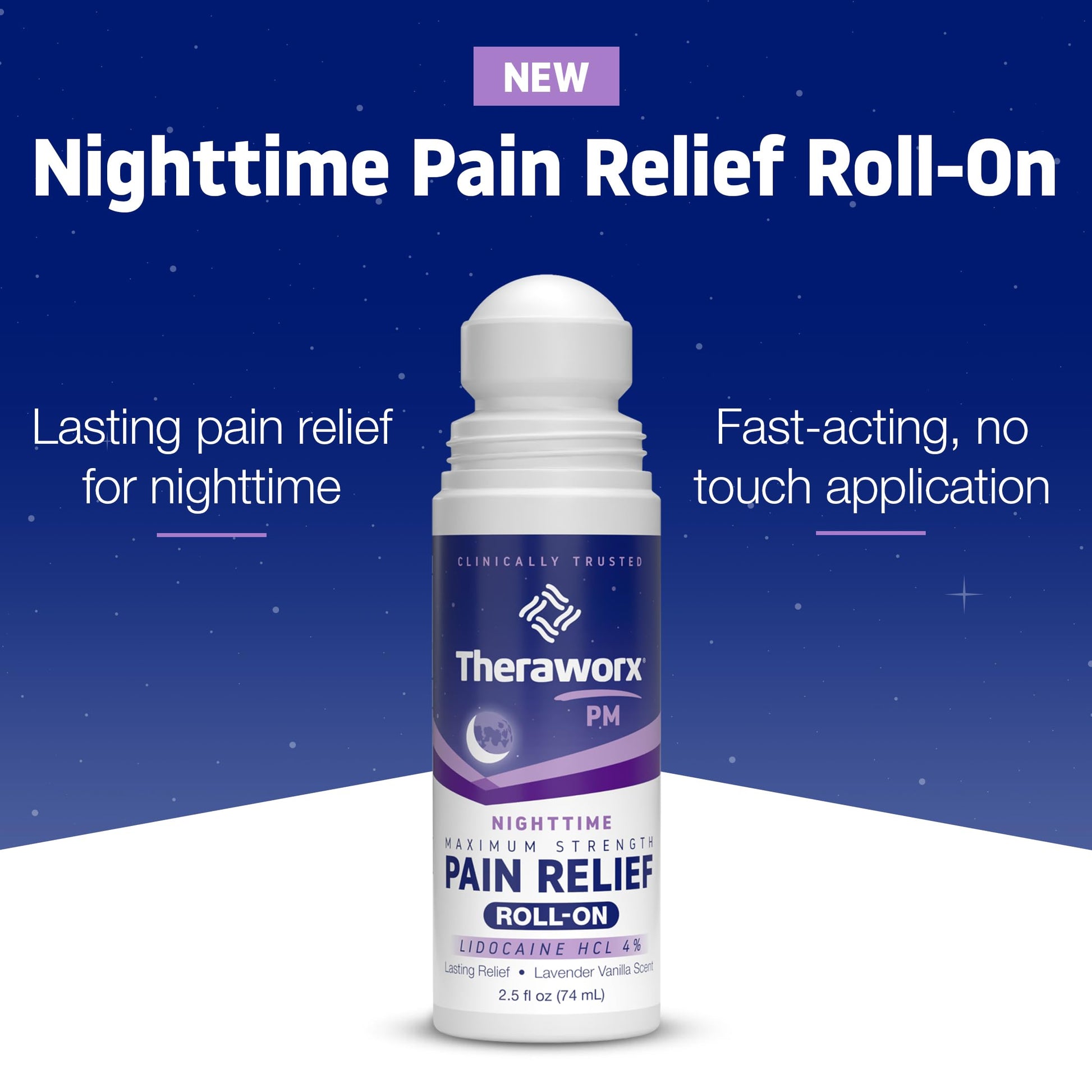 Theraworx Nighttime Maximum Strength Pain Relief Roll-on with Lidocaine – 2.5 oz - 2 Count Theraworx uk supplements