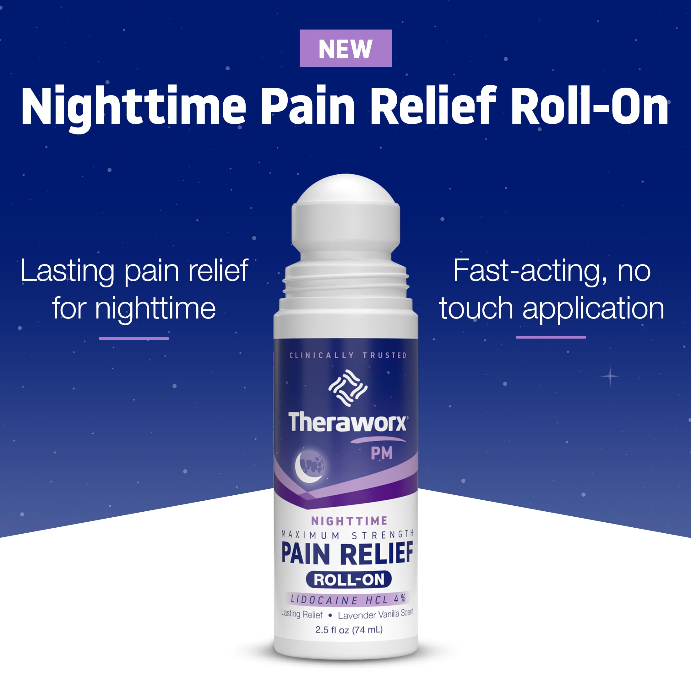 Theraworx Nighttime Maximum Strength Pain Relief Roll-on with Lidocaine – 2.5 oz - 2 Count Theraworx uk supplements