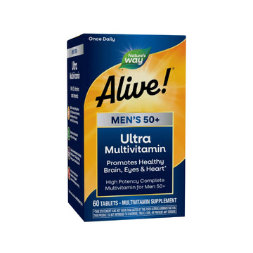Nature's Way Alive! Men’s 50+ Daily Ultra Multivitamin, High Potency Formula, Supports Healthy Brain, Eyes & Heart Nature's Way uk supplements