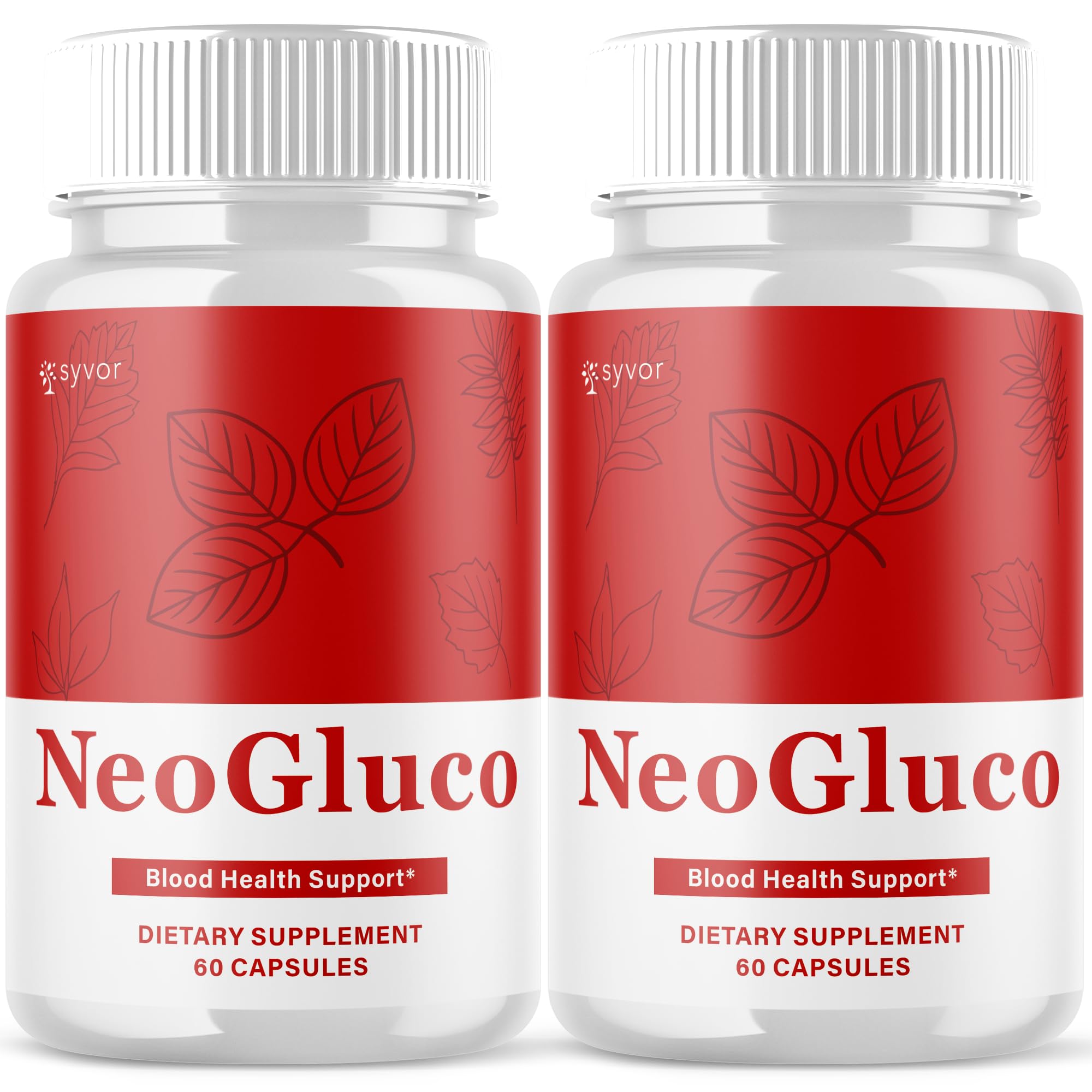 (2 Pack) NeoGluco Capsules, Official NeoGluco Glycogen Support Pills with All Natural Ingredients, Advanced Formula Health Supplement with Max Strength Premium Vitamins for Women & Men (120 Capsules) Syvor uk supplements