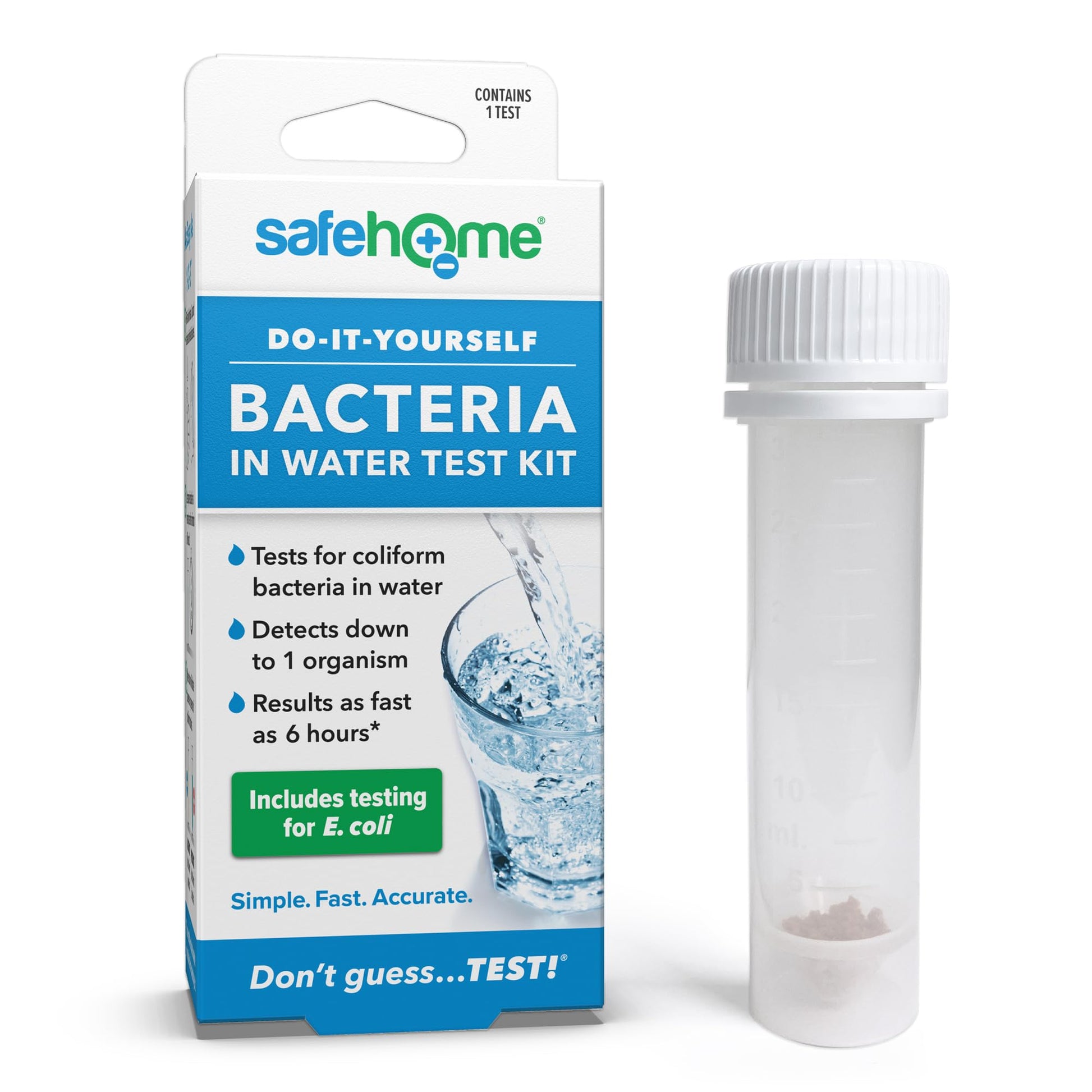 Safe Home® DIY Bacteria in Water Test Kit – Results as Fast as 6 Hours – Detects 50 Different Species of Coliform Bacteria – EPA Lab Certified – Made in the USA – (1 Pack) Safe Home uk supplements