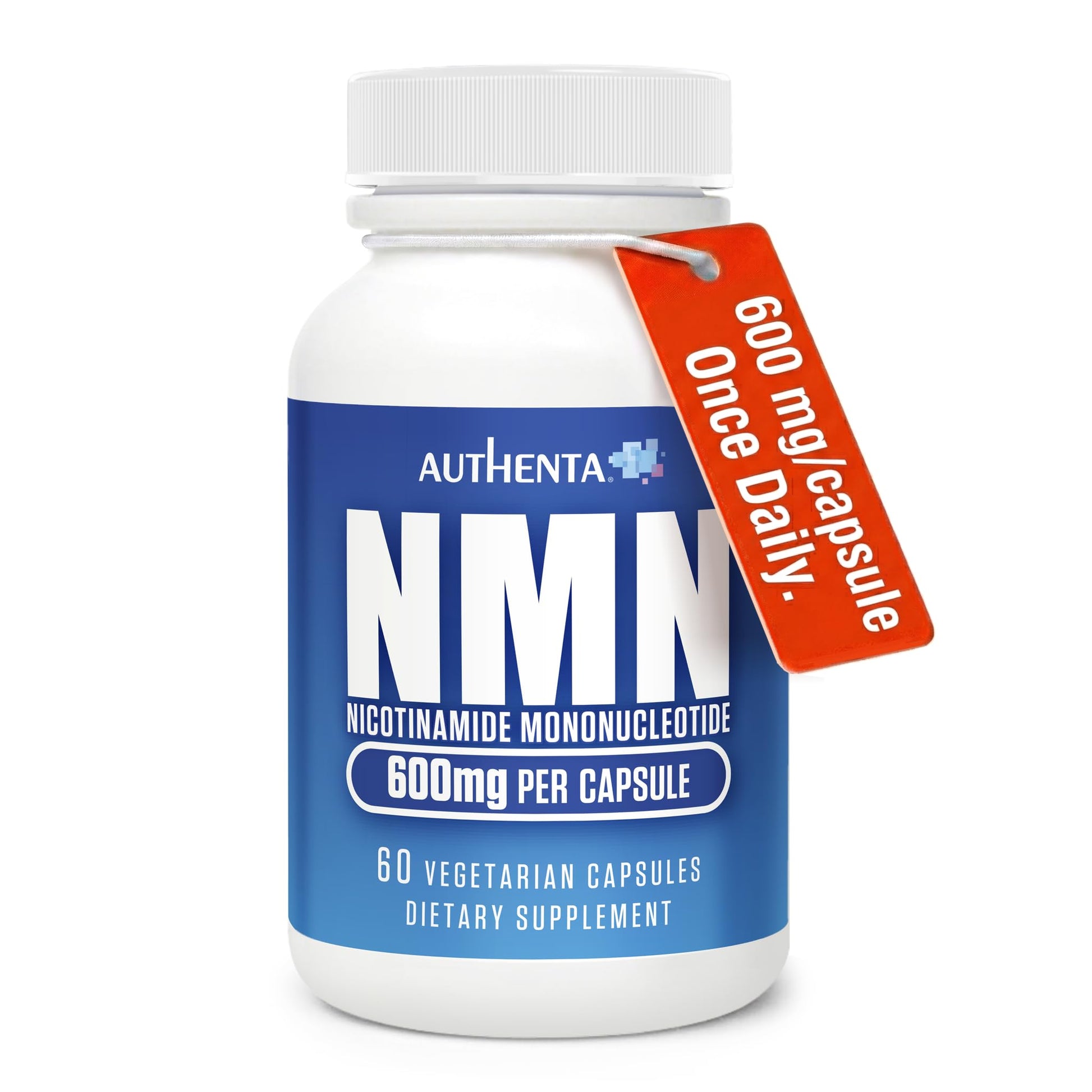 NMN Supplement 600 mg/Capsule Once Daily | 99% Pure Beta Nicotinamide Mononucleotide | Potent NAD⁺ Precursor | Supports Cellular Energy & Metabolism | Vegan, Non-GMO, Third-Party Tested & Gluten-Free AUTHENTA uk supplements