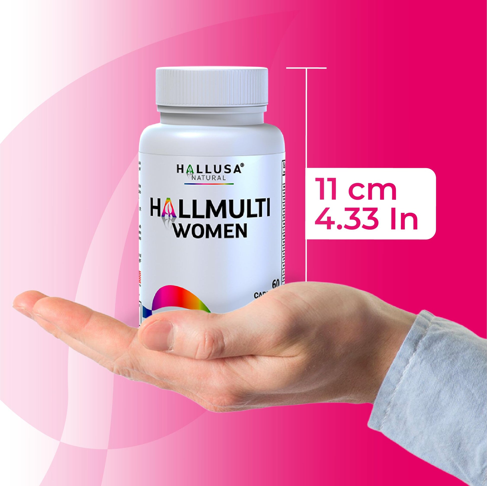 Women’s Multivitamin 18+ Vitamins & Minerals | Biotin, Folic Acid, Zinc, Calcium, Magnesium & Vitamin D | Hair, Skin & Nails Support, Energy Hallusa Natural uk supplements