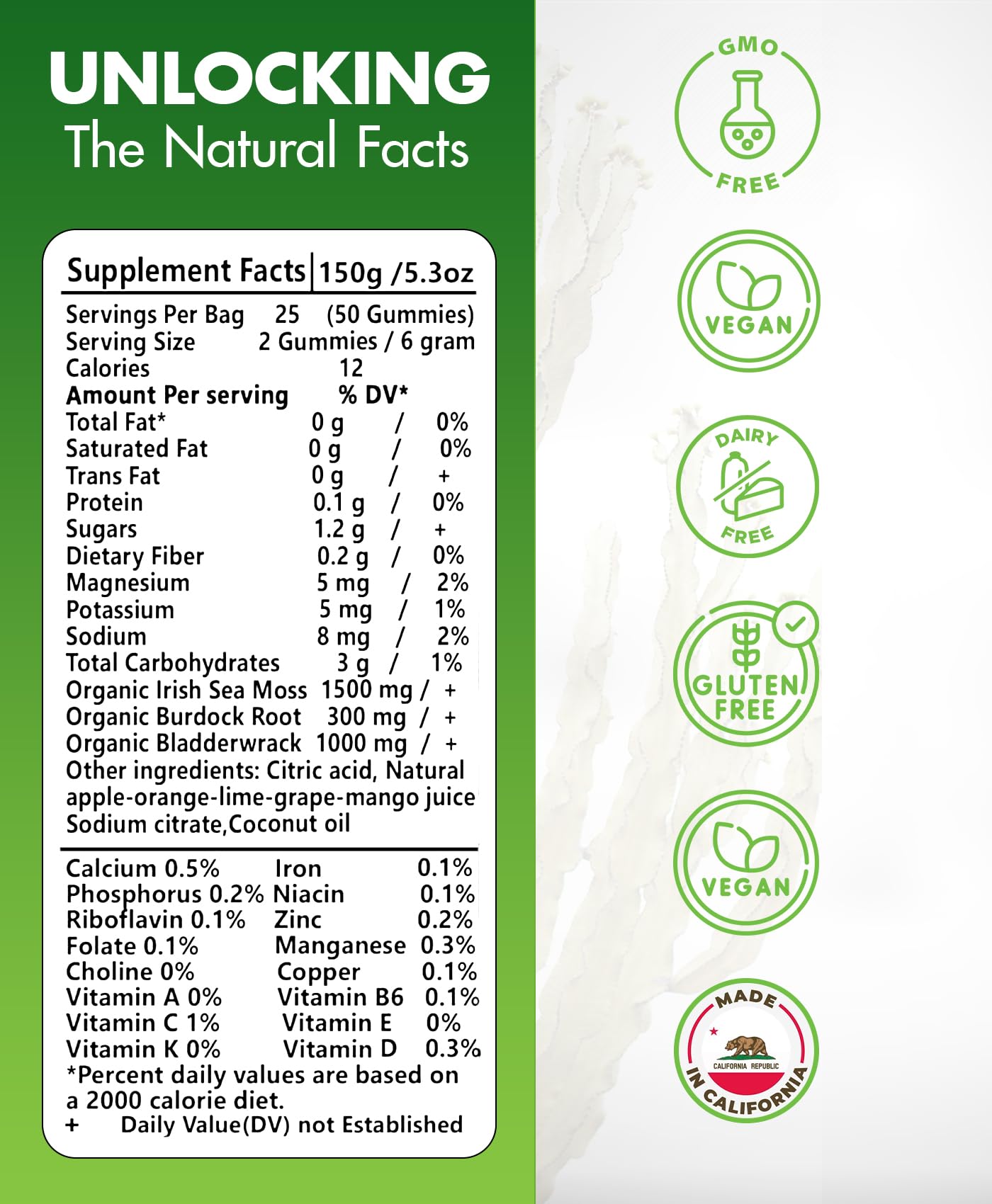 BIO VITALICA Sea Moss Gummies – with Bladderwrack & Burdock Root – Wildcrafted Gel + Powder – Vegan, Keto, Non-GMO, Gluten-Free – Fruity Mineral-Rich Gummies – 50 Count (3 Pack) BIO VITALICA uk supplements