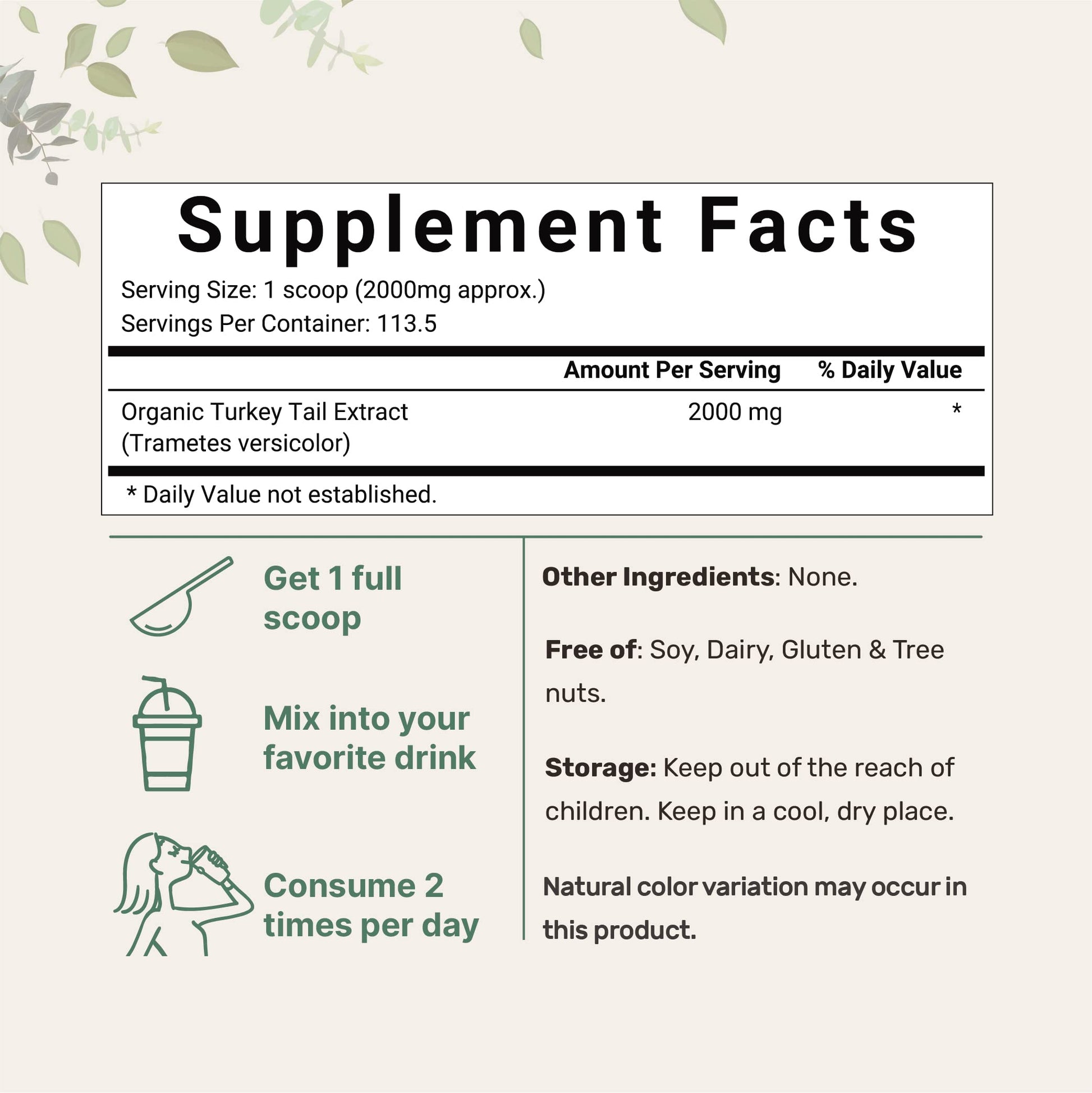 Organic Turkey Tail Mushroom Powder (50:1 Extract), 8 Ounce | Sustainably US Grown Micro Ingredients uk supplements