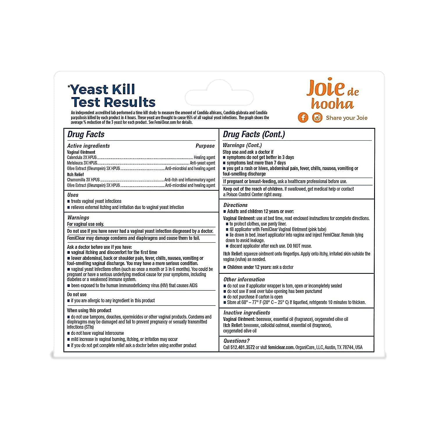 FemiClear 1-Day Yeast Infection Treatment & Vaginal Itch Relief Ointment - Fast Relief Bundle (Pack of 2) FemiClear uk supplements