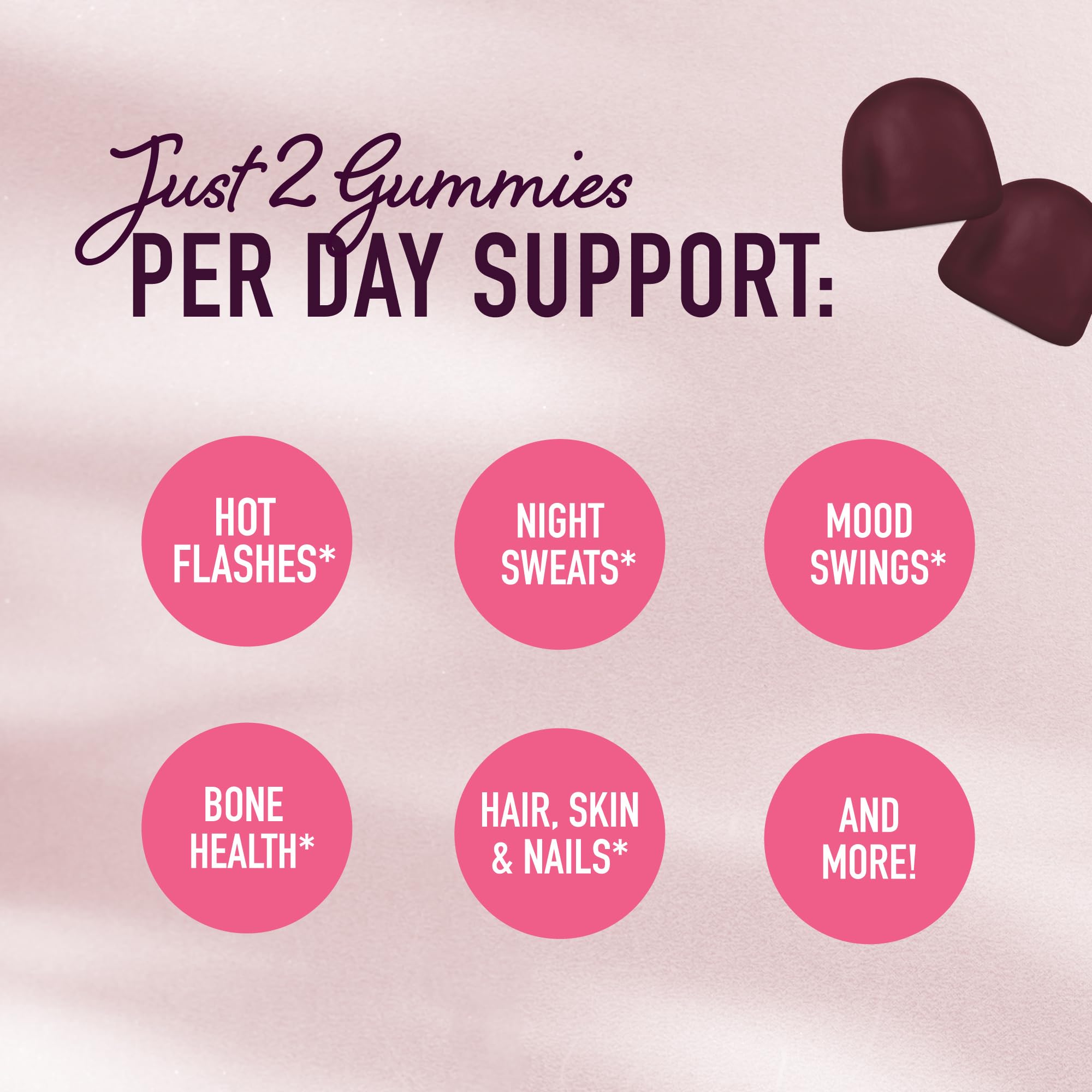 Menopause Support Gummies | Hormone Balance Relief for Hot Flashes, Night Sweats, Mood Swings, & Bloating | with Phytoestrogen Soy, Vitamin D3, PABA, Biotin | Vegetarian, Gluten-Free | 60 Count SMNutrition uk supplements