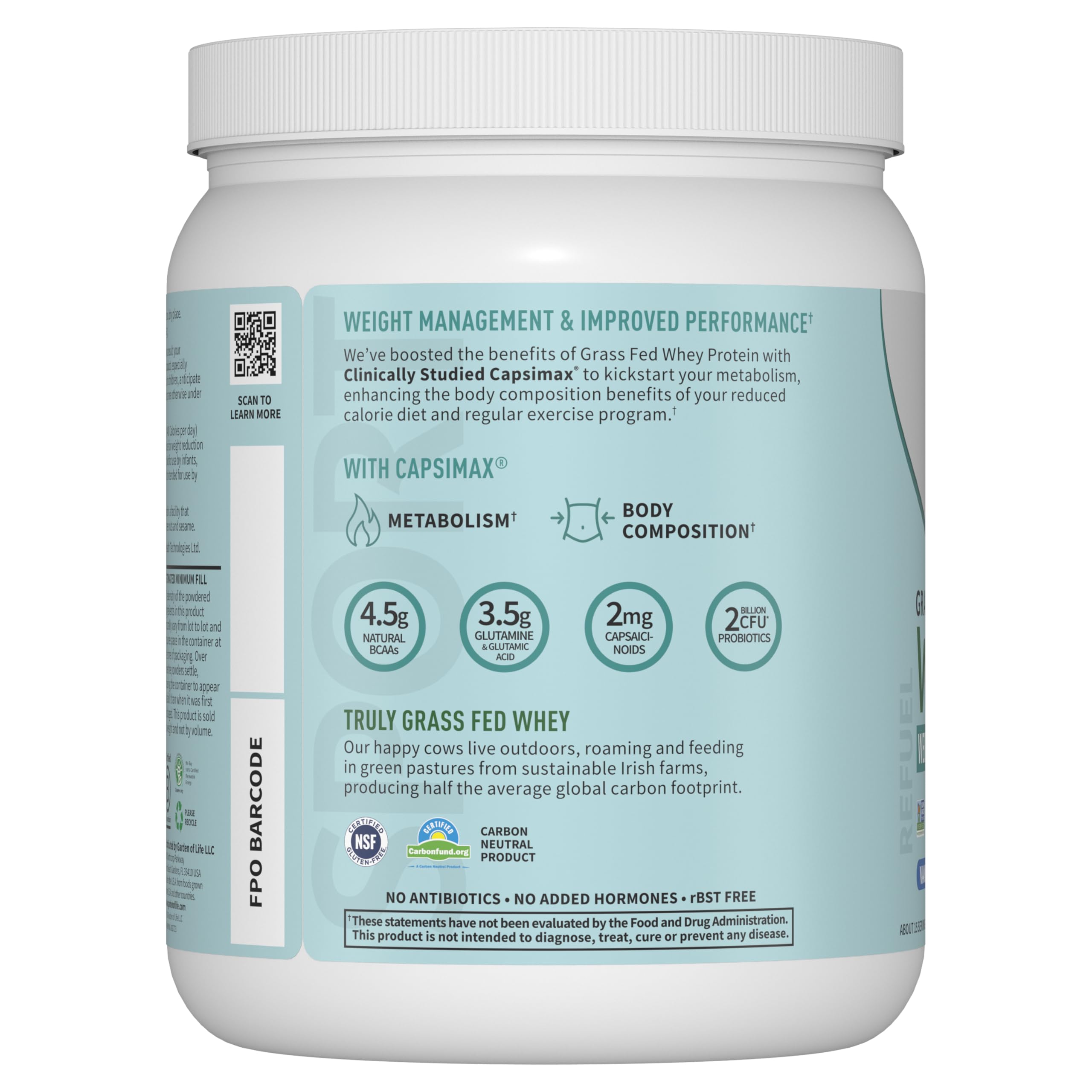 Garden of Life Sport Whey Plus Weight Management with Amino Energy - 20g of Grass Garden of Life uk supplements