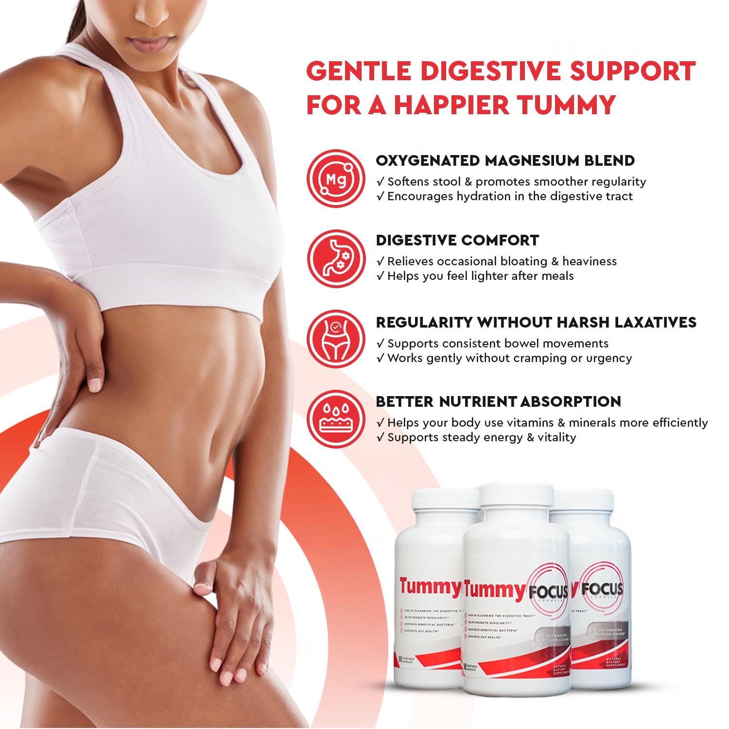 JJ Smith Tummy Focus – Digestive Cleanse Supplement with Ozonated Oxygenated Magnesium – Supports Digestion, Regularity, Bloating, Gut Balance, Nutrient Absorption, Energy & a Flatter Belly Health Focused uk supplements
