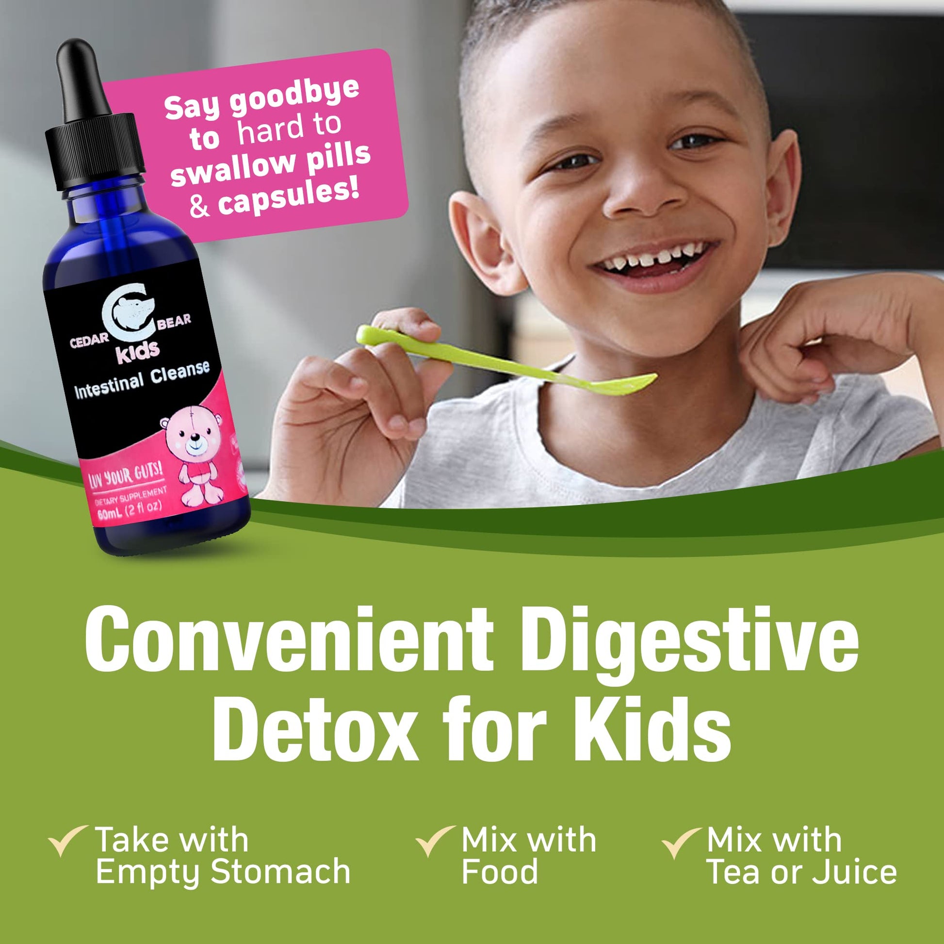 Cedar Bear - Intestinal Cleanse for Kids, Liquid Herbal Supplement for Detox Cleanse Cedar Bear Naturales uk supplements