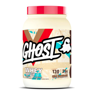 GHOST Whey Protein Powder, Milk Chocolate - 2LB Tub, 25G of Protein - Flavored Isolate GHOST uk supplements