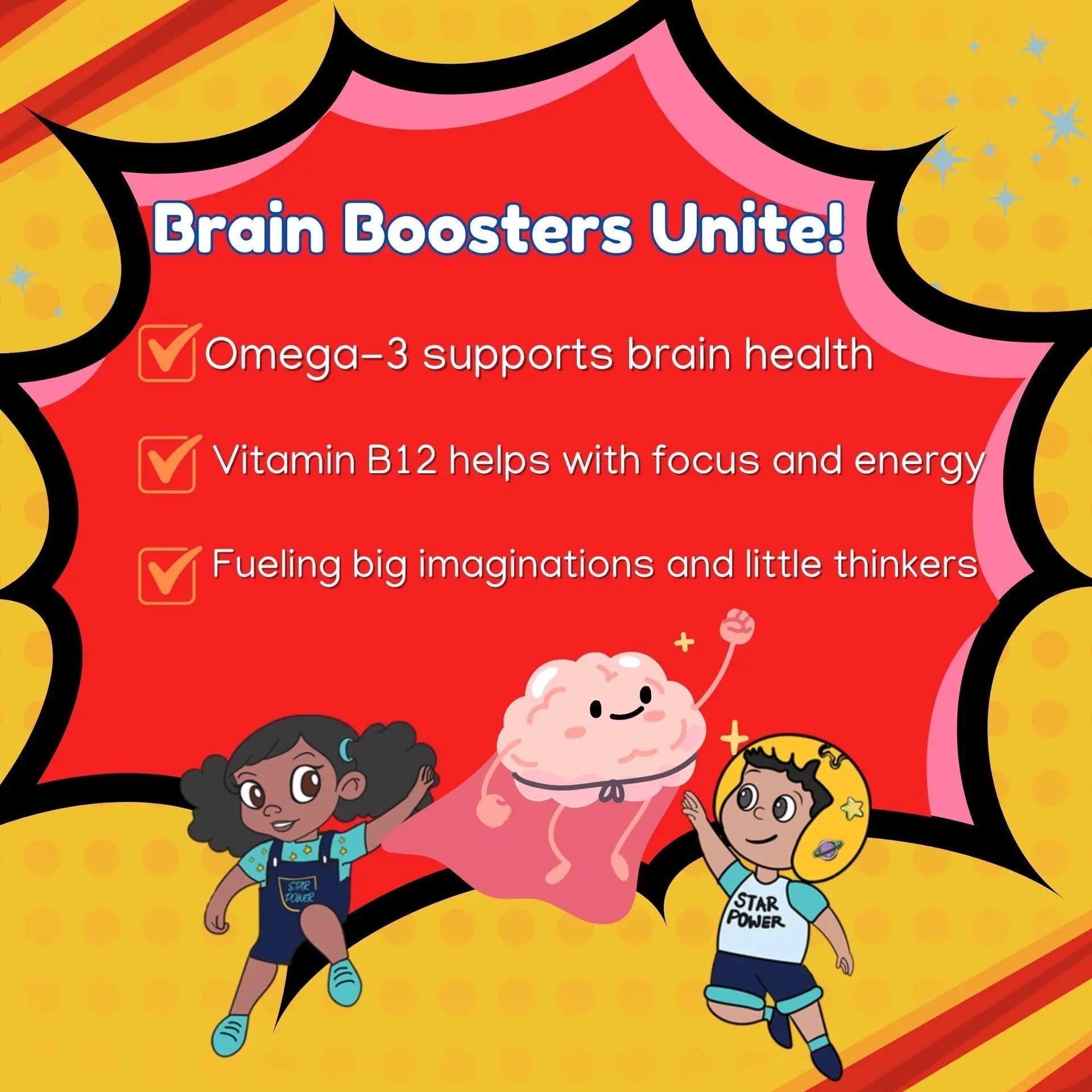 Stars Kids Multivitamin Gummies with Omega 3, Vitamins for Kids with A, B, C, D, Plant Based Multi Vitamins for Children, Manganese Vitastars uk supplements
