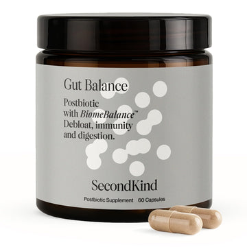 Postbiotics Gut Health Supplement – Bloating Relief, Gut, Brain & Digestive Health - Microbiome & Immune Support with BiomeBalance™ - 1000x More Active Ingredients Than Pre & Probiotics – 60 Capsules SecondKind uk supplements