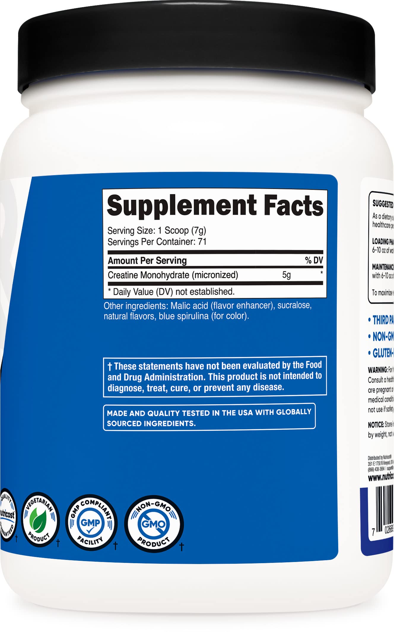 Nutricost Creatine Monohydrate Powder (Blue Raspberry), 500 Grams (1.1 LBS) Nutricost uk supplements