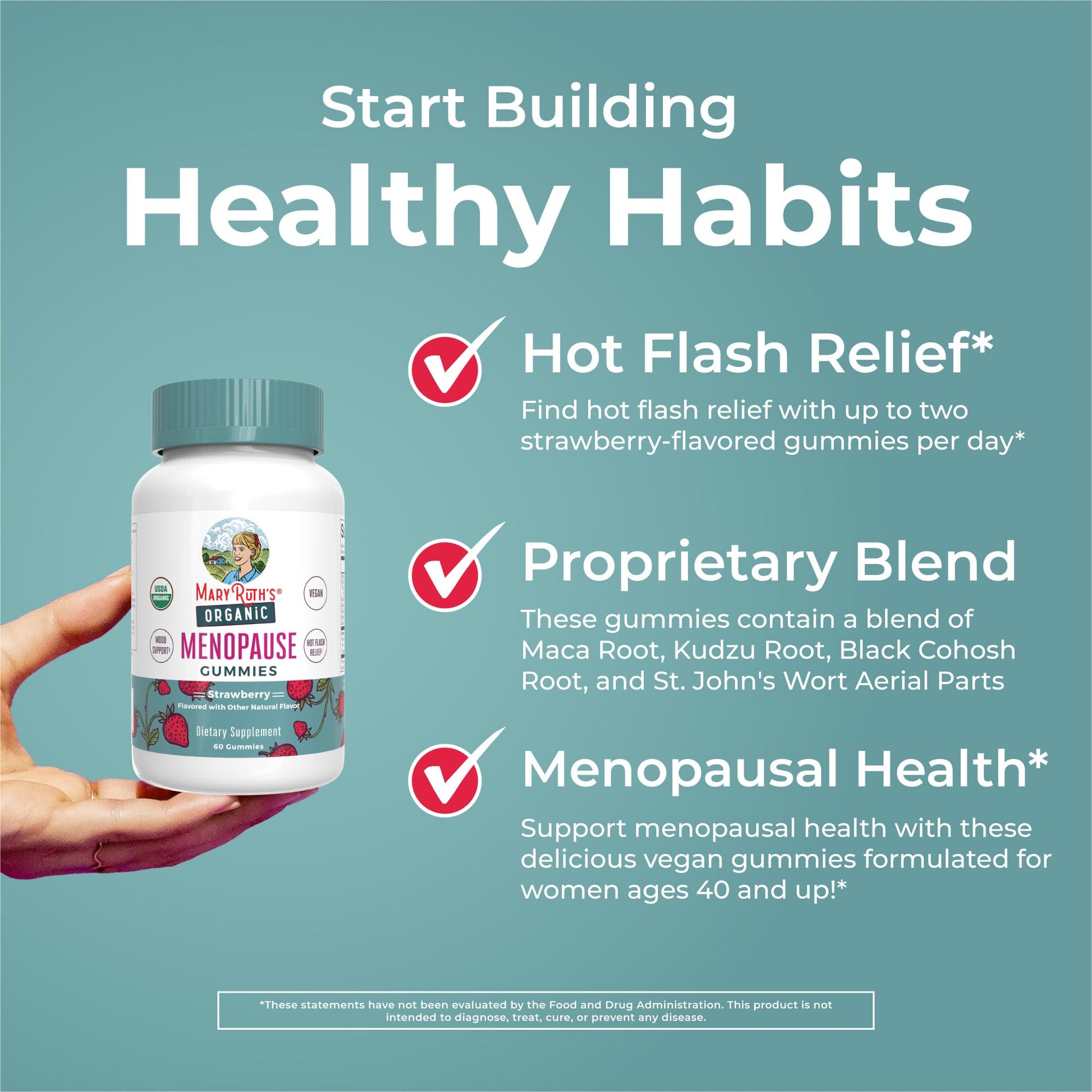 Organic Menopause Gummies by MaryRuth's | Menopause Supplements for Women | Mood Support | Hot Flash Relief | Maca Root | Black Cohosh | USDA Organic | Non-GMO | Vegan | 30 Servings MARYRUTH'S uk supplements