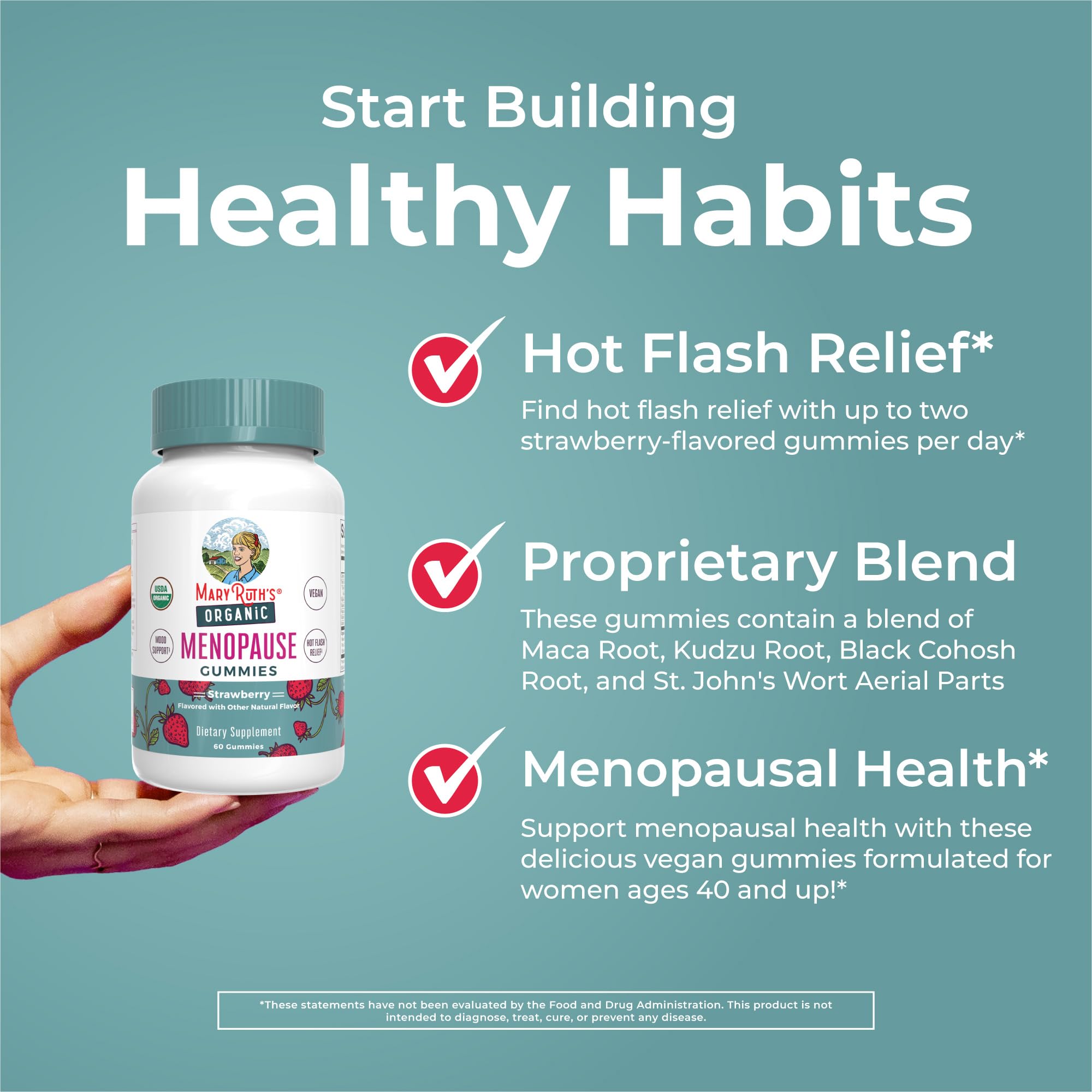Organic Menopause Gummies by MaryRuth's | Menopause Supplements for Women | Mood Support | Hot Flash Relief | Maca Root | Black Cohosh | USDA Organic | Non-GMO | Vegan | 30 Servings MARYRUTH'S uk supplements