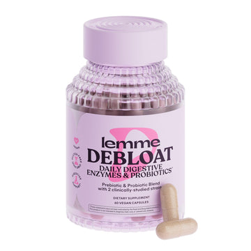 Lemme Debloat 3-in-1 Prebiotic, Probiotic & Digestive Enzyme Capsules for Bloating & Gas Relief - 2 Clinically Studied Probiotics w/5 Digestive Enzymes to Improve Digestion, Women & Men, (60 Count) Lemme uk supplements