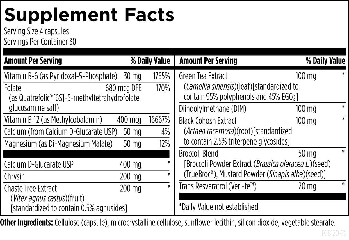 Designs for Health FemGuard + Hormone Balance for Women - DIM, Black Cohosh, Calcium D-Glucarate, EGCg Green Tea Extract & Chaste Tree Supplement for Mood Support & Estrogen Metabolism (120 Capsules) Designs for Health uk supplements