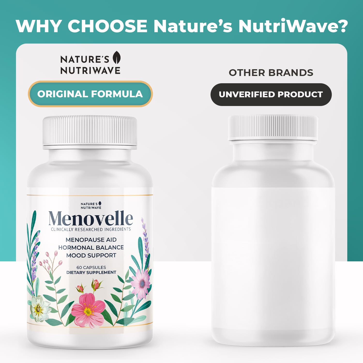 Nature’s NutriWave Menovelle Capsules for Women – Natural Daily Support Formula with Mushrooms and Botanicals – Non-GMO, Easy to Take, Made in the USA, 60 Capsules, 30 Servings, 1 Month Supply Nature’s NutriWave uk supplements