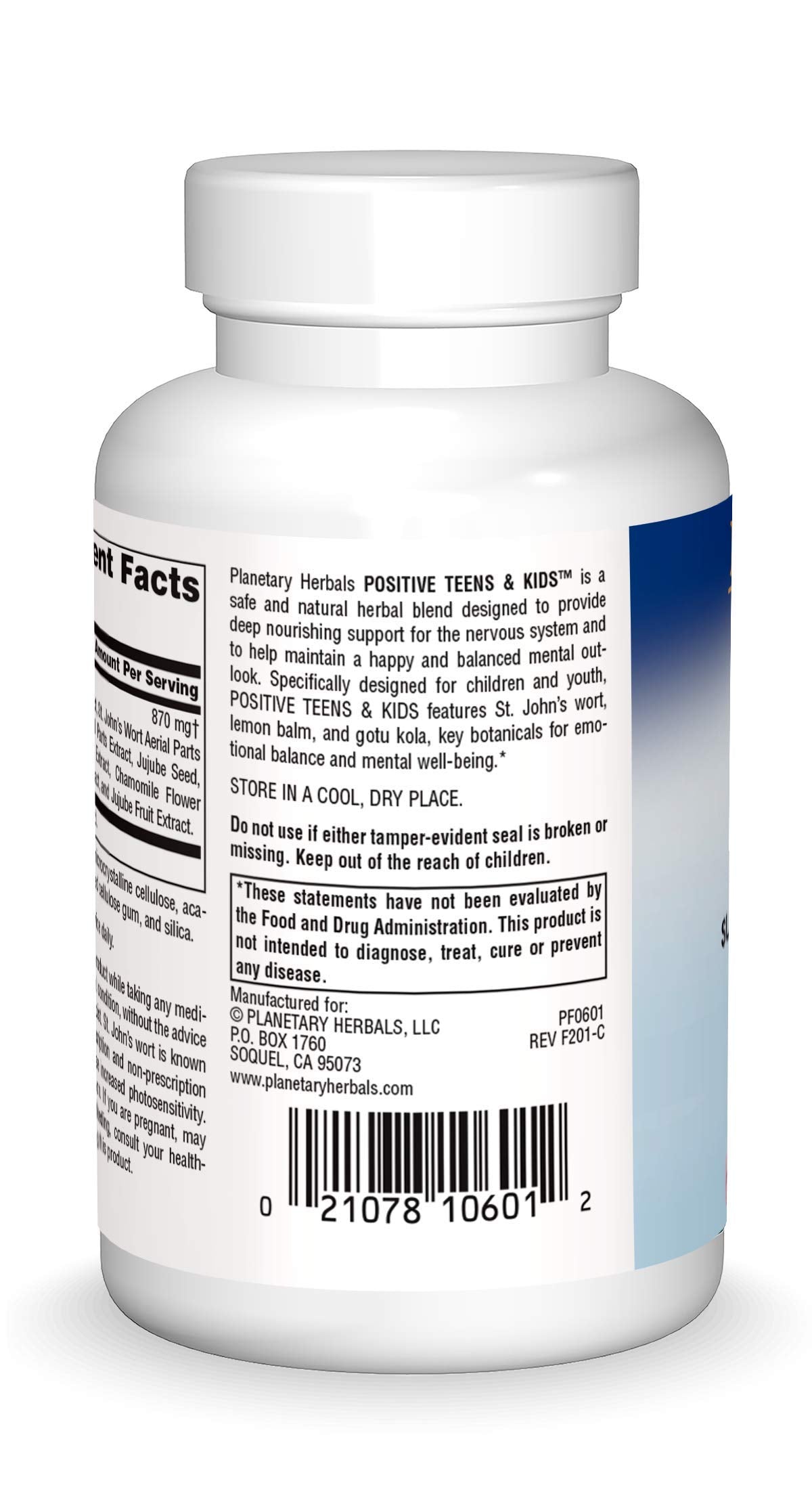 Planetary Herbals Positive Teens & Kids 435mg, Supports Emotional Well-Being,120 Tablets Planetary Herbals uk supplements
