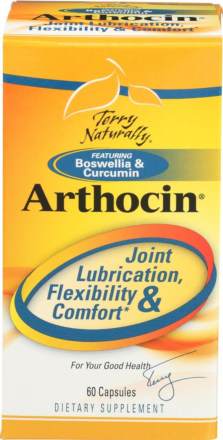 Terry Naturally Arthocin - Boswellia Serrata Capsules with Devil's Claw & Curcumin - Supplement to Support Joint & Spine Health - Herbal Supplement Aids Comfort & Absorption - 60 Capsules Terry Naturally uk supplements