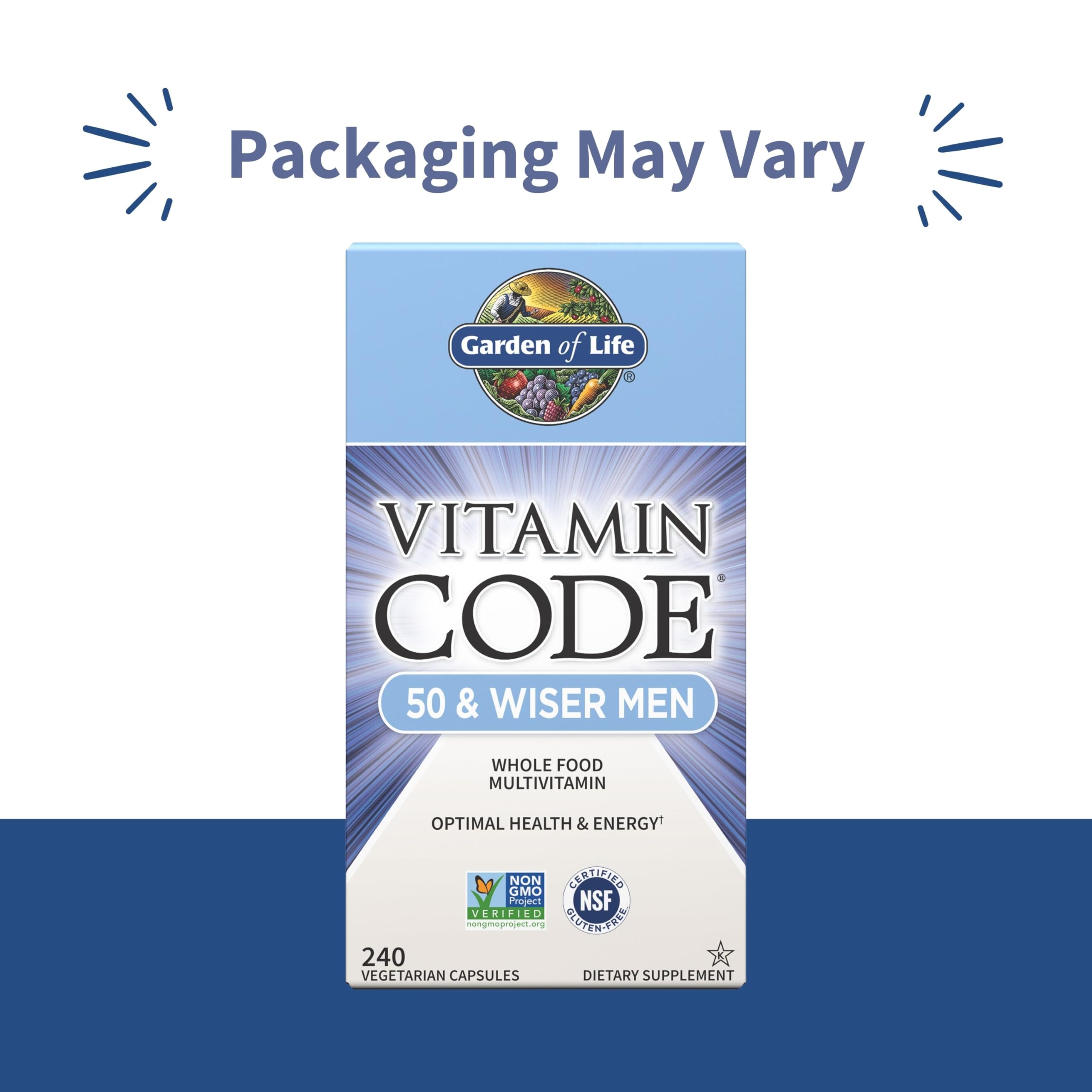 Garden of Life Multivitamin for Men - Vitamin Code 50 & Wiser Men's Raw Whole Food Vitamin Supplement with Probiotics Garden of Life uk supplements