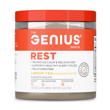 The Genius Brand Genius Rest Nootropic – Melatonin-Free Sleep Support Supplement for Calm & Relaxation – Lemon Tea – 30 Servings The Genius Brand uk supplements