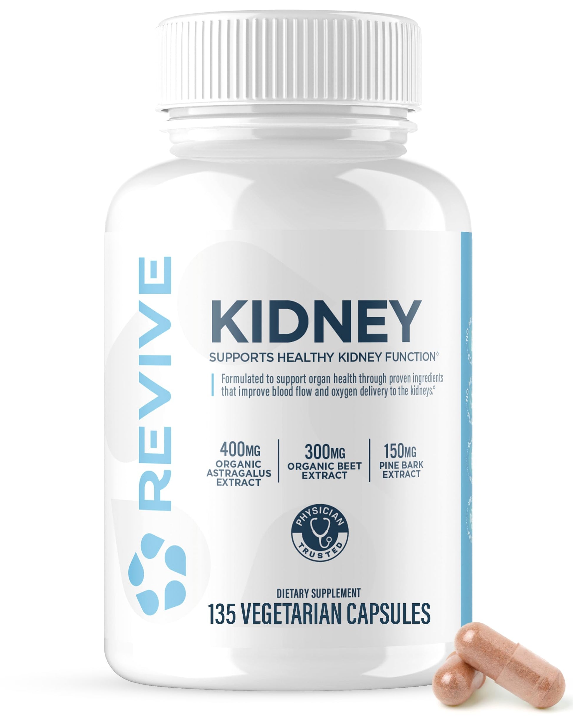 Revive MD Kidney Support Supplement for Men & Women – Kidney Cleanse & Detox Capsules for Overall Health & Function – Vegan-Friendly, Gluten-Free & Soy-Free (135 Vegetarian Capsules, 45 Servings) Revive uk supplements