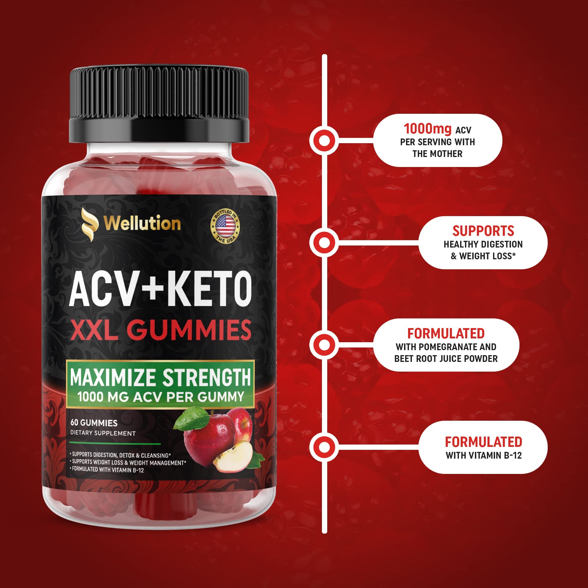 WELLUTION (2 Pack Gummies Apple Cider Vinegar - Formulated to Support Healthy Weight WELLUTION uk supplements
