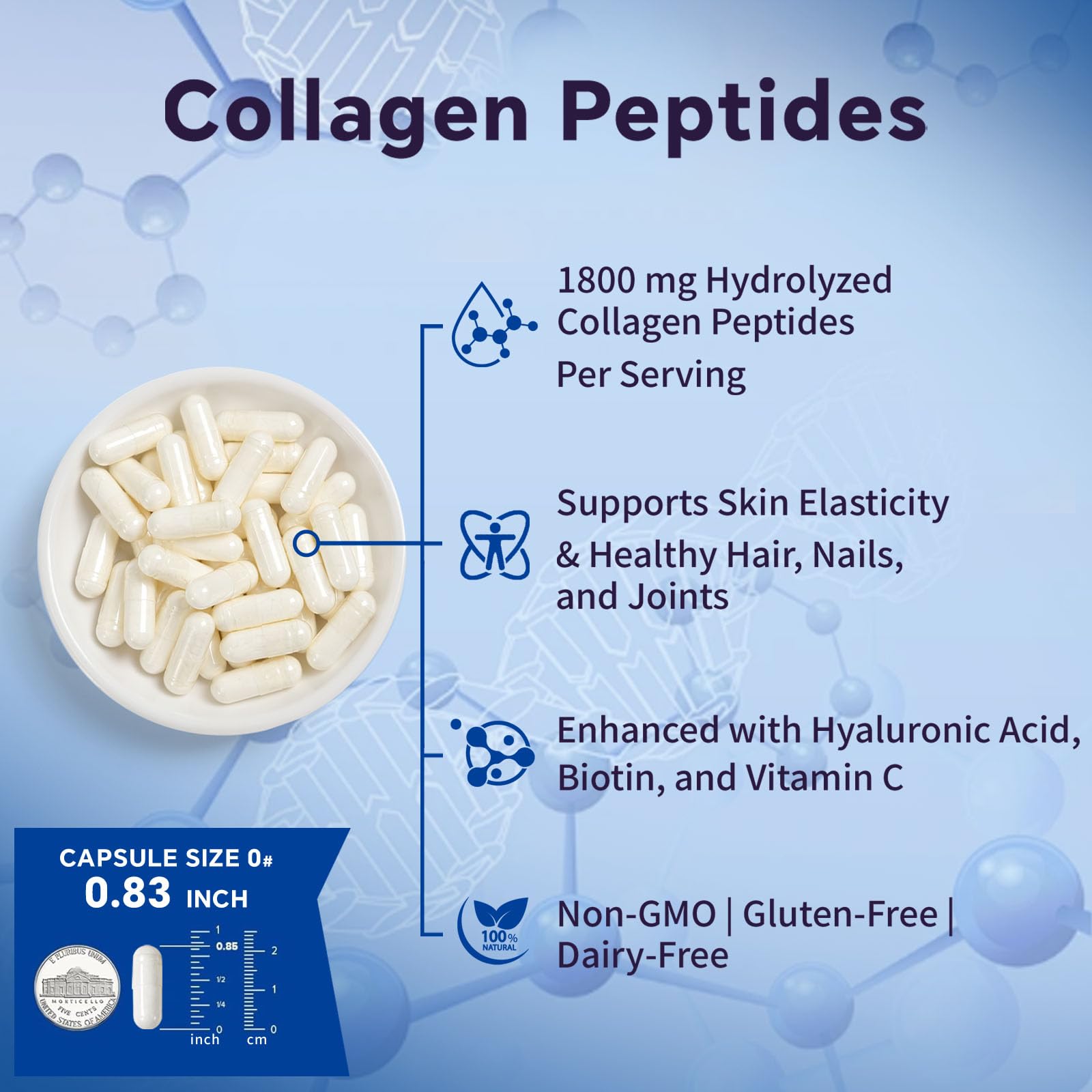 OTYKMBF Multi Collagen Peptides Pills 1800mg, Type I, II, III, V, X - Hydrolyzed Premium Collagen Complex Supports Skin, Joints, Hair & Nails, Hydrolyzed Protein for Women Men, 90 Capsules OTYKMBF uk supplements